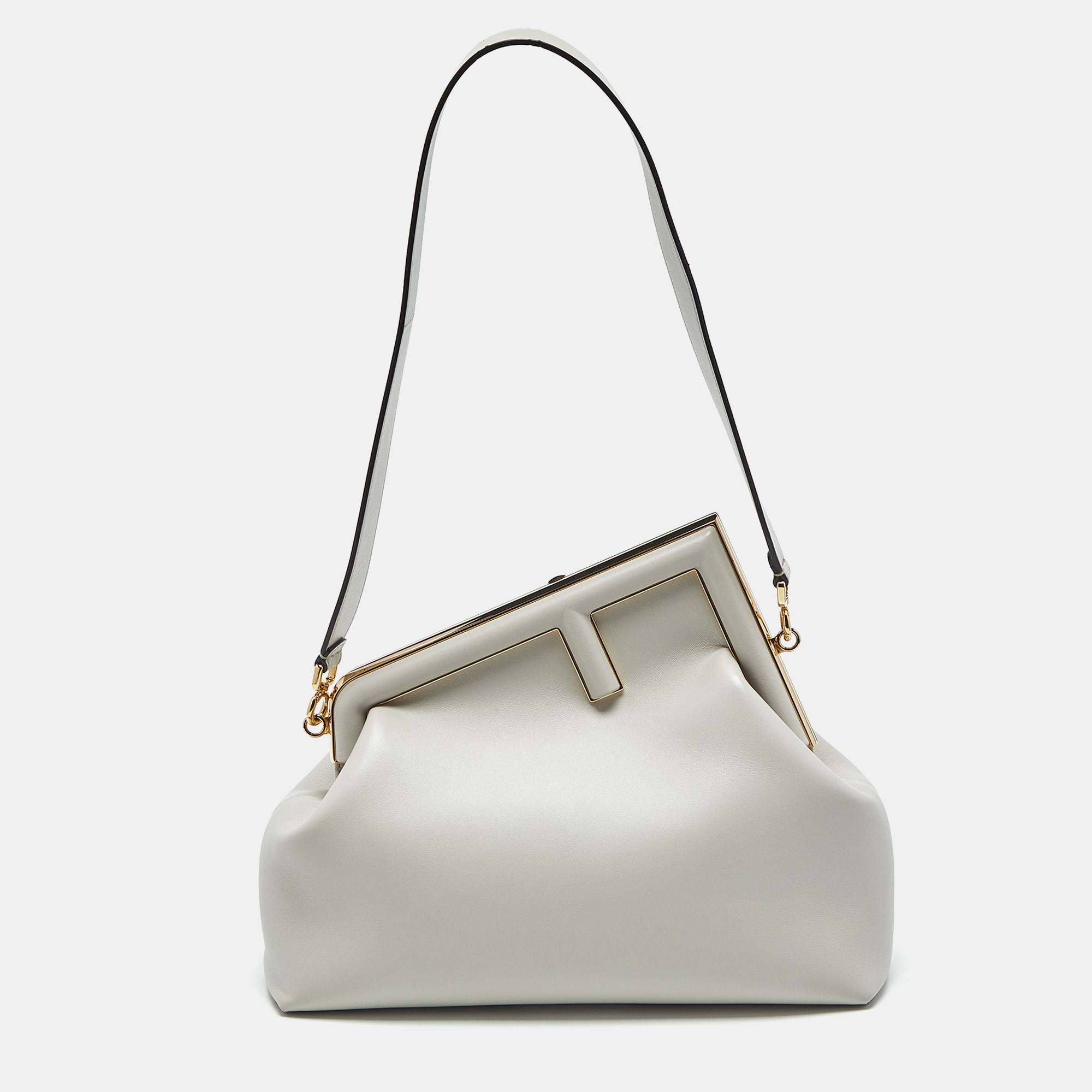 Pre-owned Fendi First Shoulder Bag In Gray