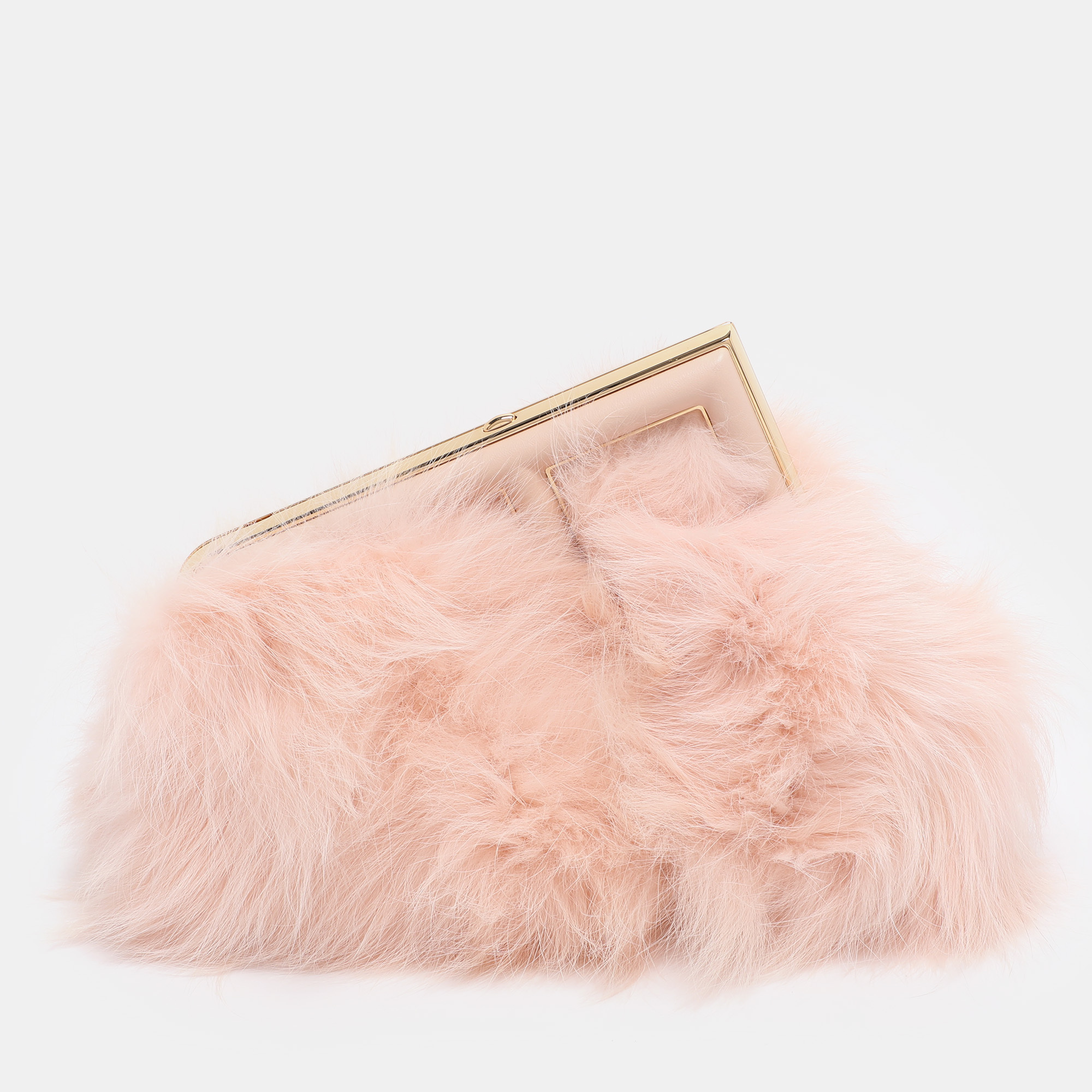 

Fendi Pink For Fur and Leather Small First Clutch
