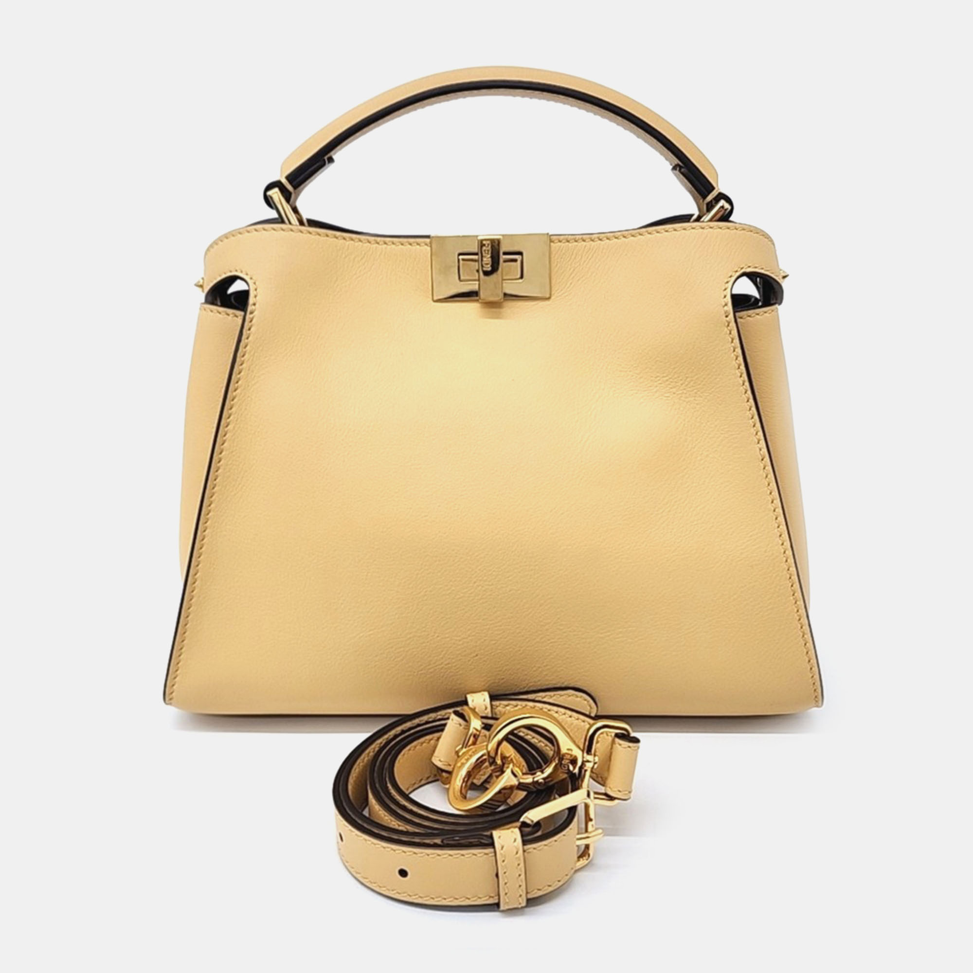 

Fendi Yellow Leather Peekaboo Essentially Mini