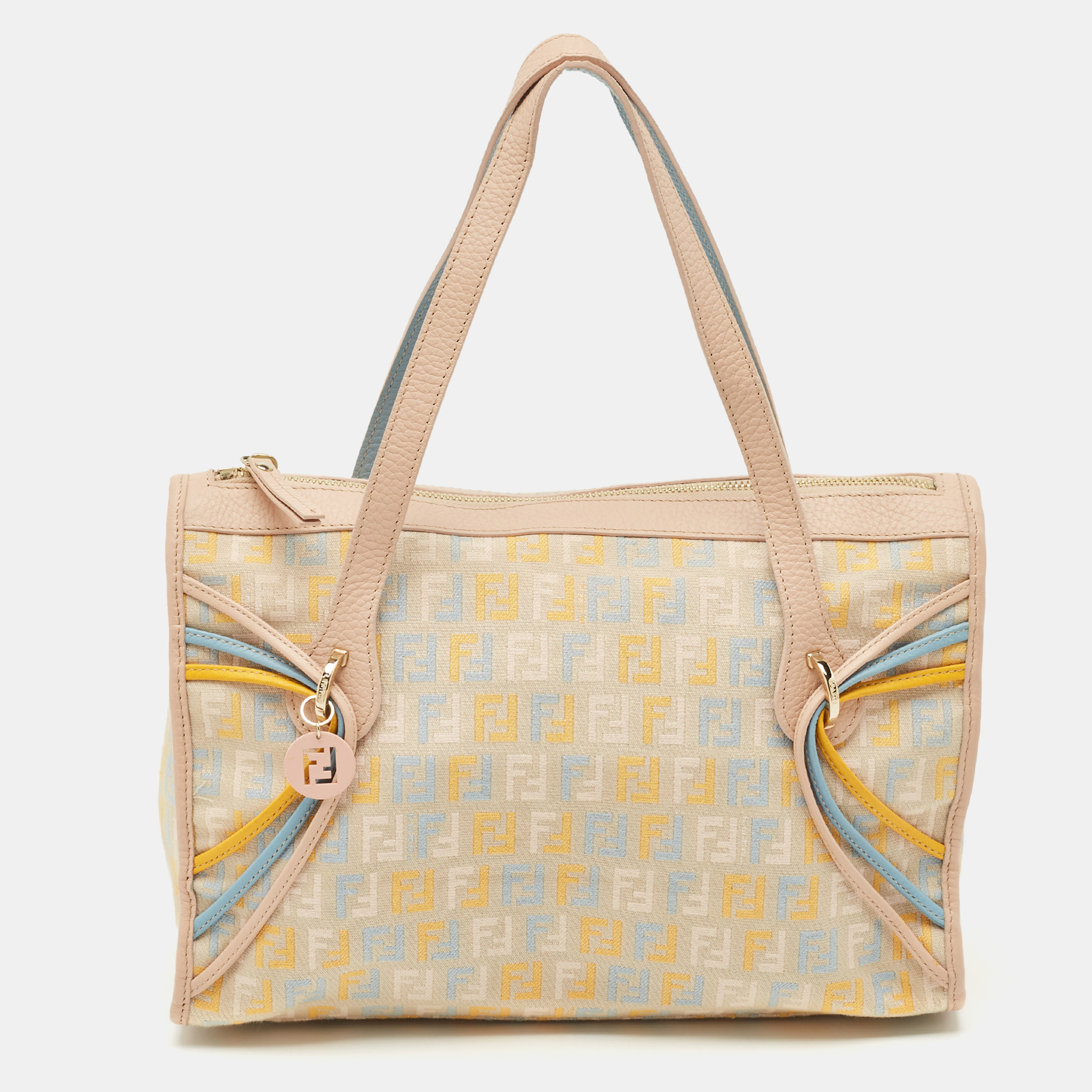 

Fendi Multicolor Zucchino Fabric and Leather Satchel