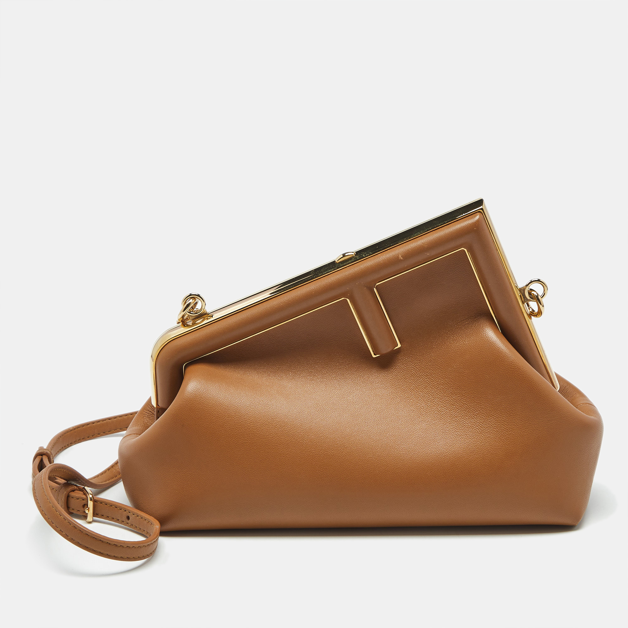 

Fendi Brown Leather Small First Shoulder Bag
