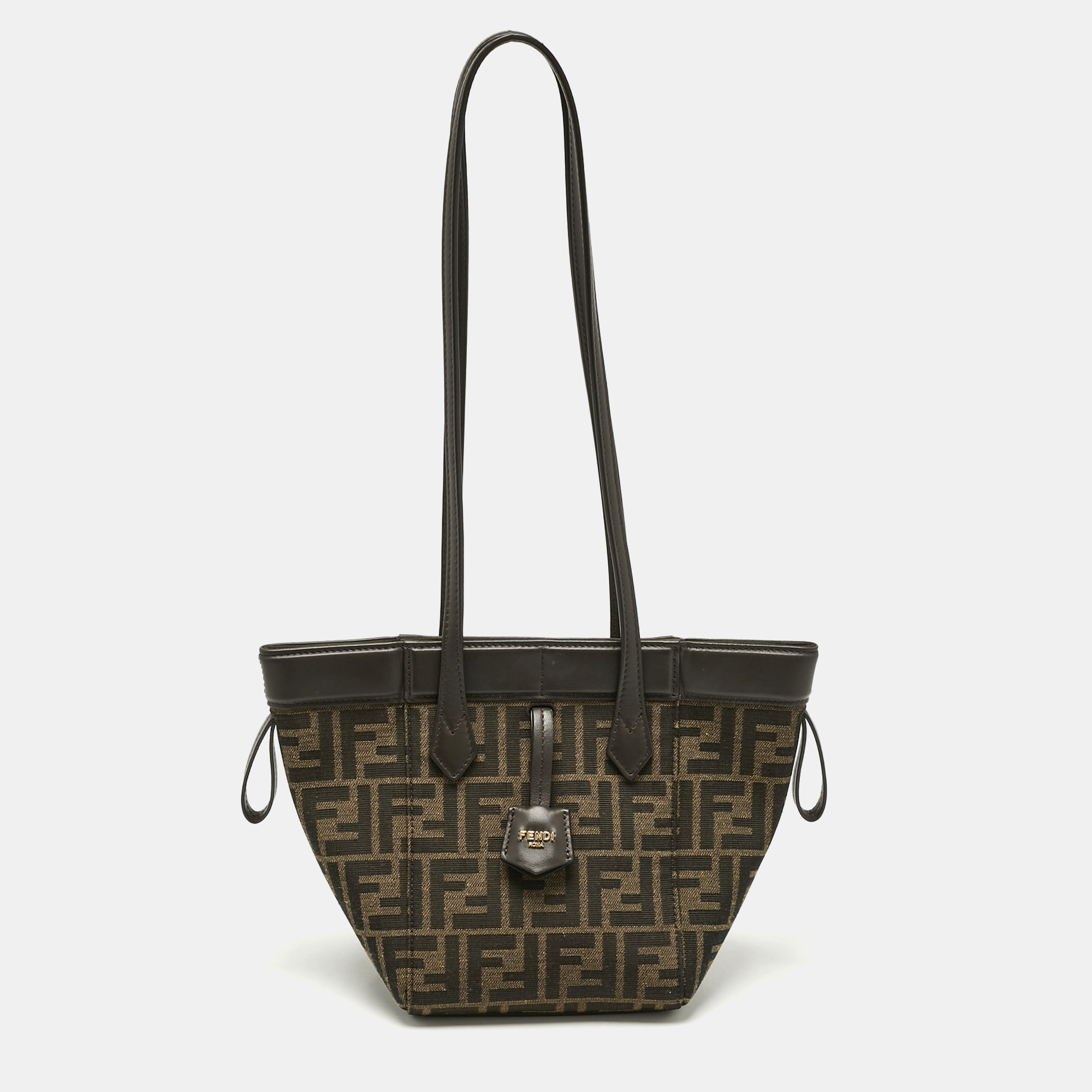 

Fendi Tobacco Zucca Canvas and Leather Mini Origami Tote, Brown