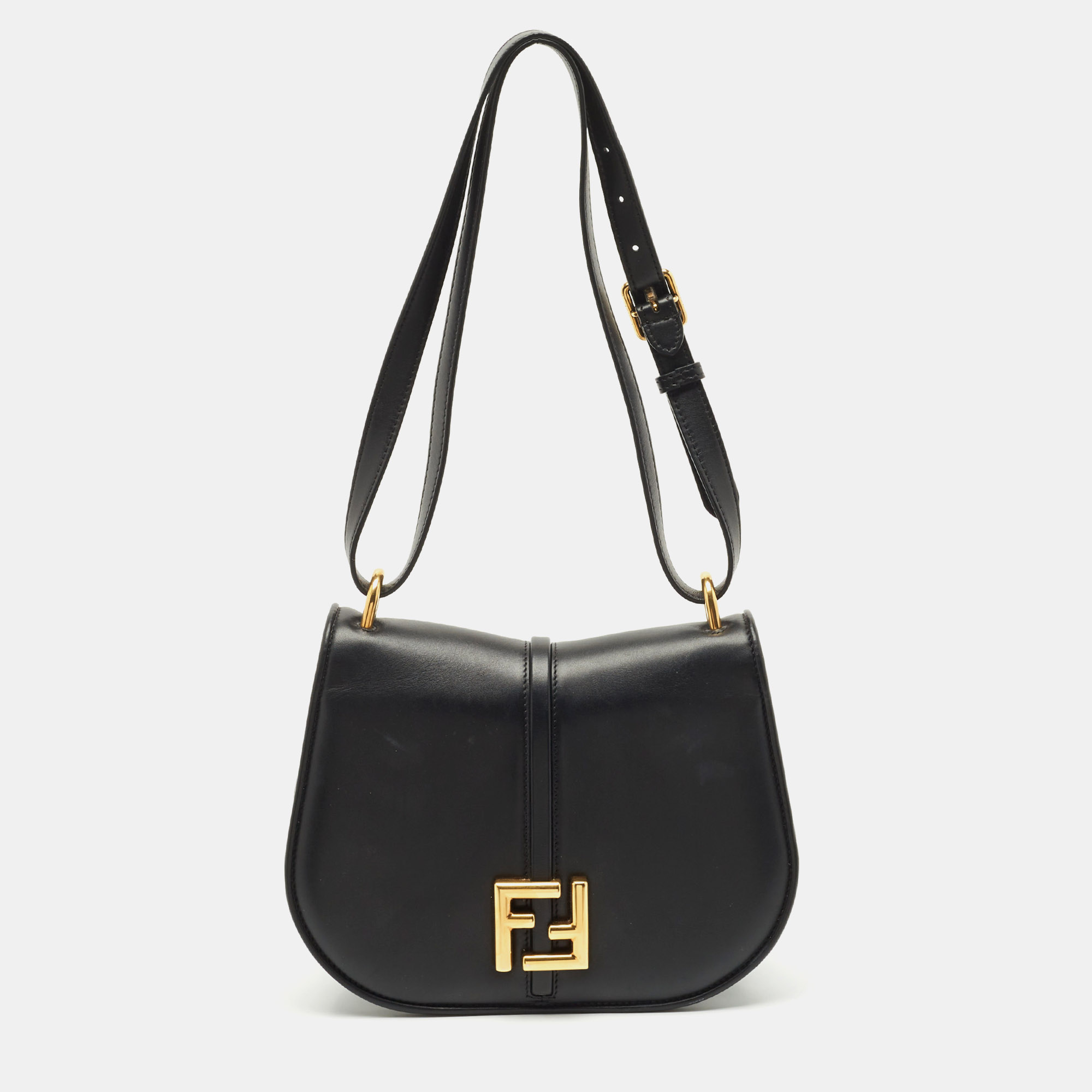 

Fendi Black Leather  C'mon Shoulder Bag