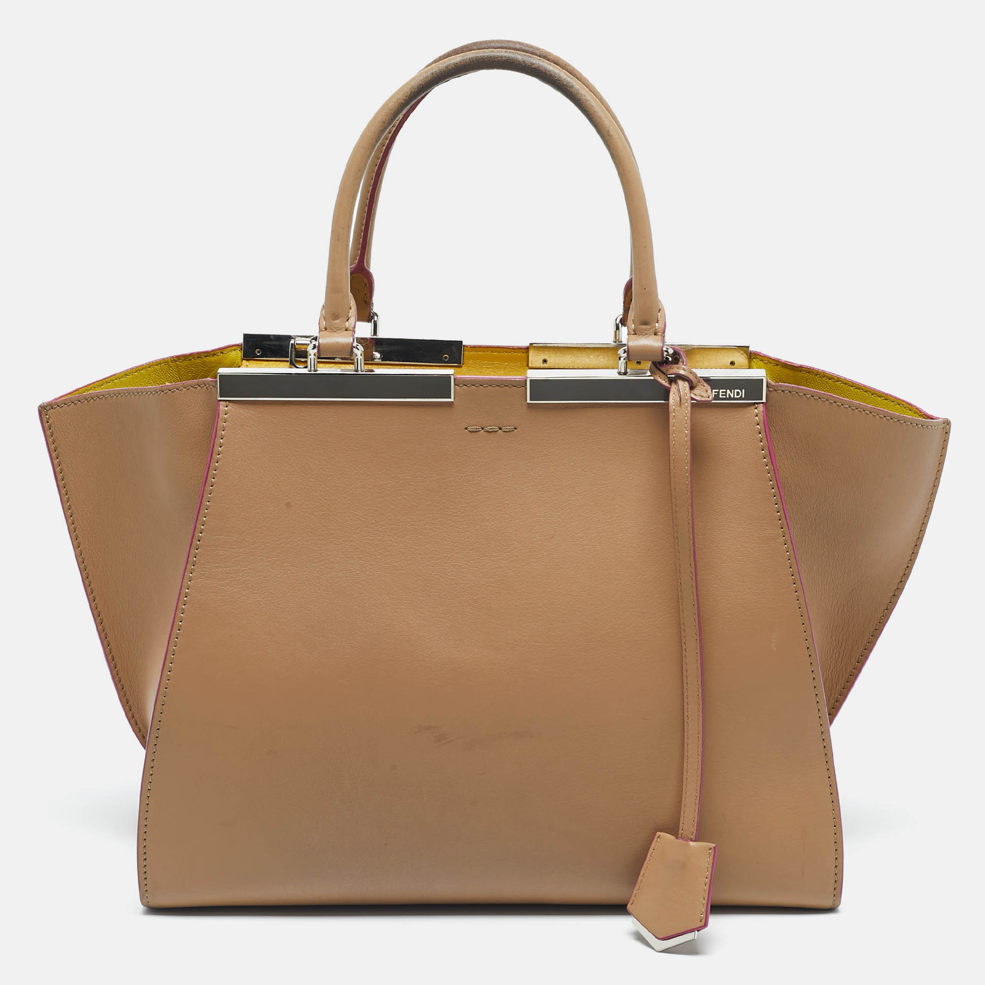 

Fendi Beige Leather  3Jours Tote