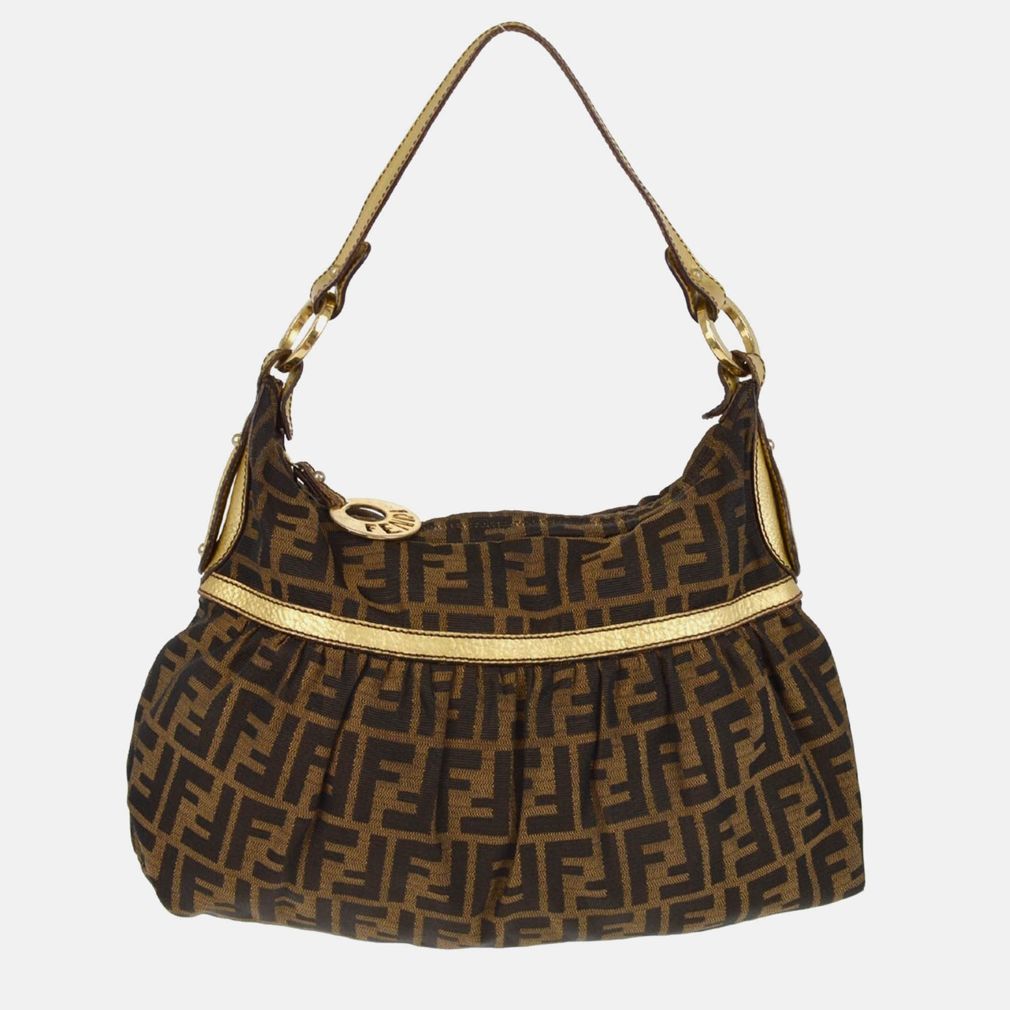 

Fendi Brown Zucca Chef Shoulder Bag, Black