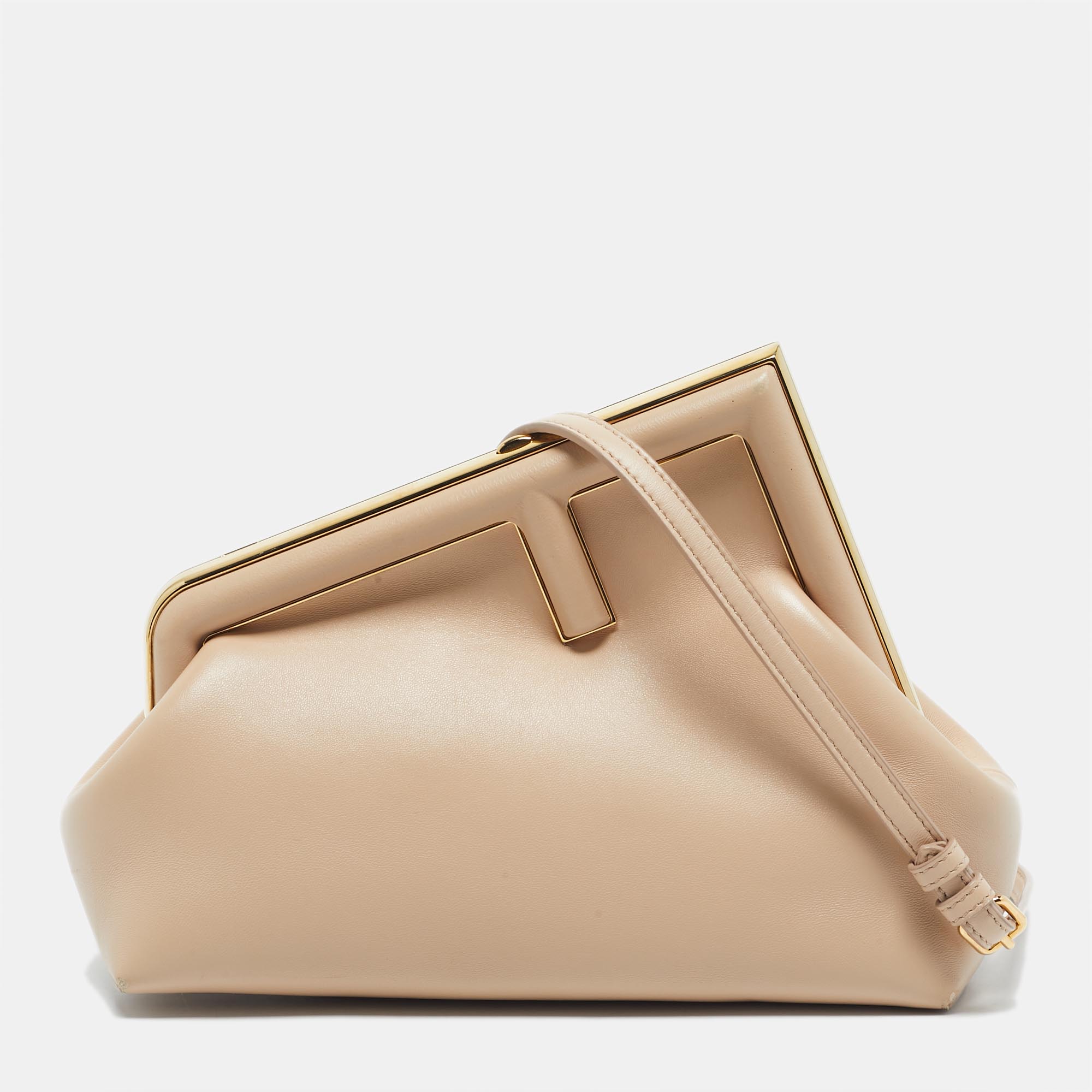 

Fendi Beige Leather Small First Shoulder Bag