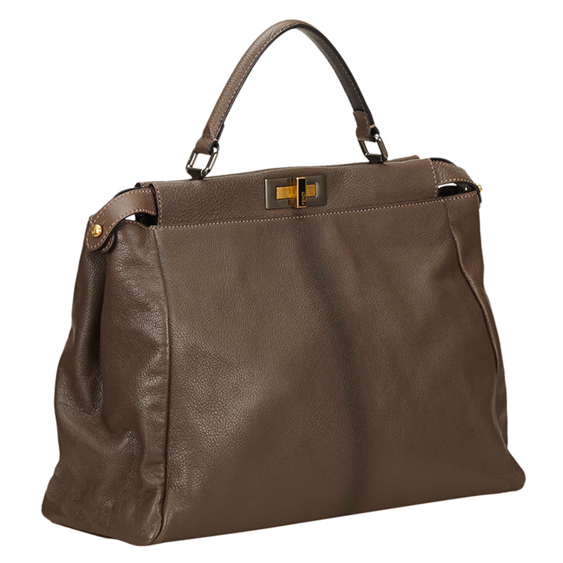 

Fendi Dark Brown Leather Peekaboo Bag