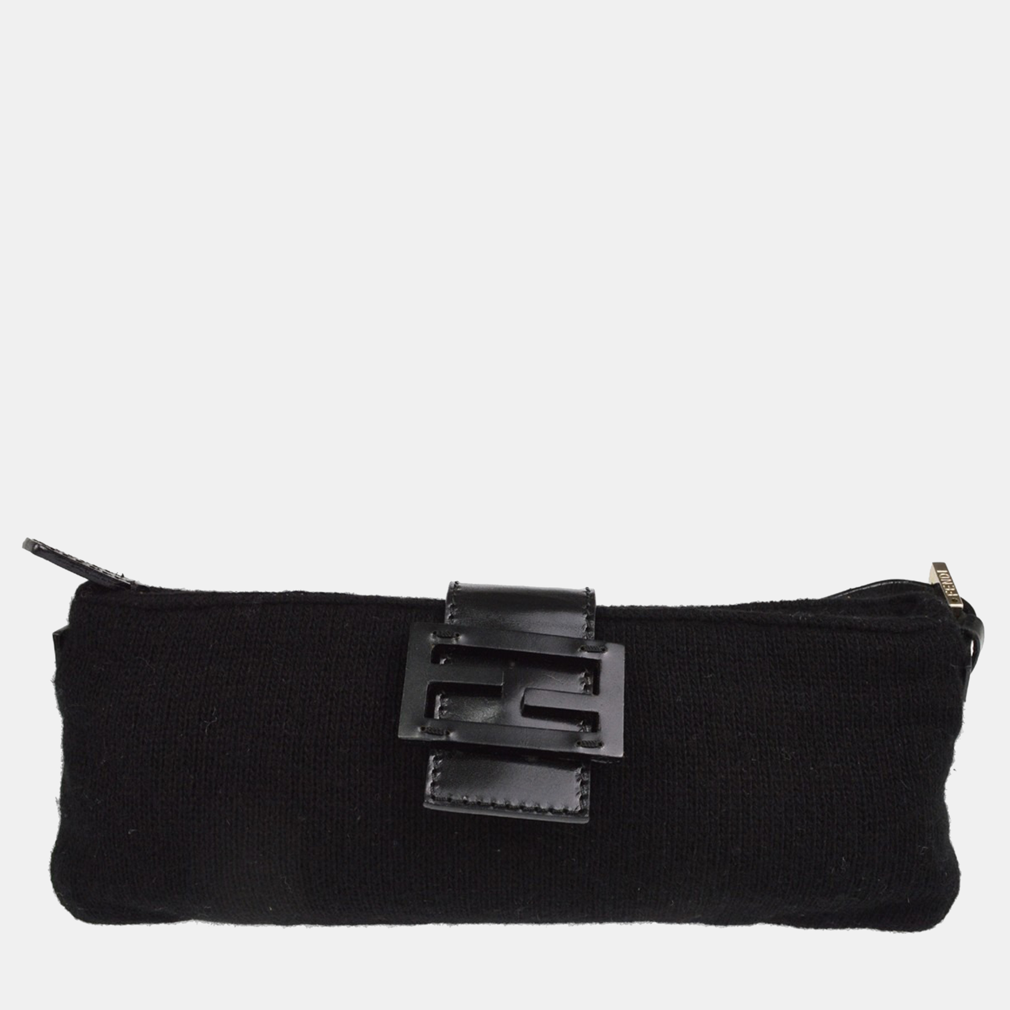 

Fendi Black Wool Shoulder Bag