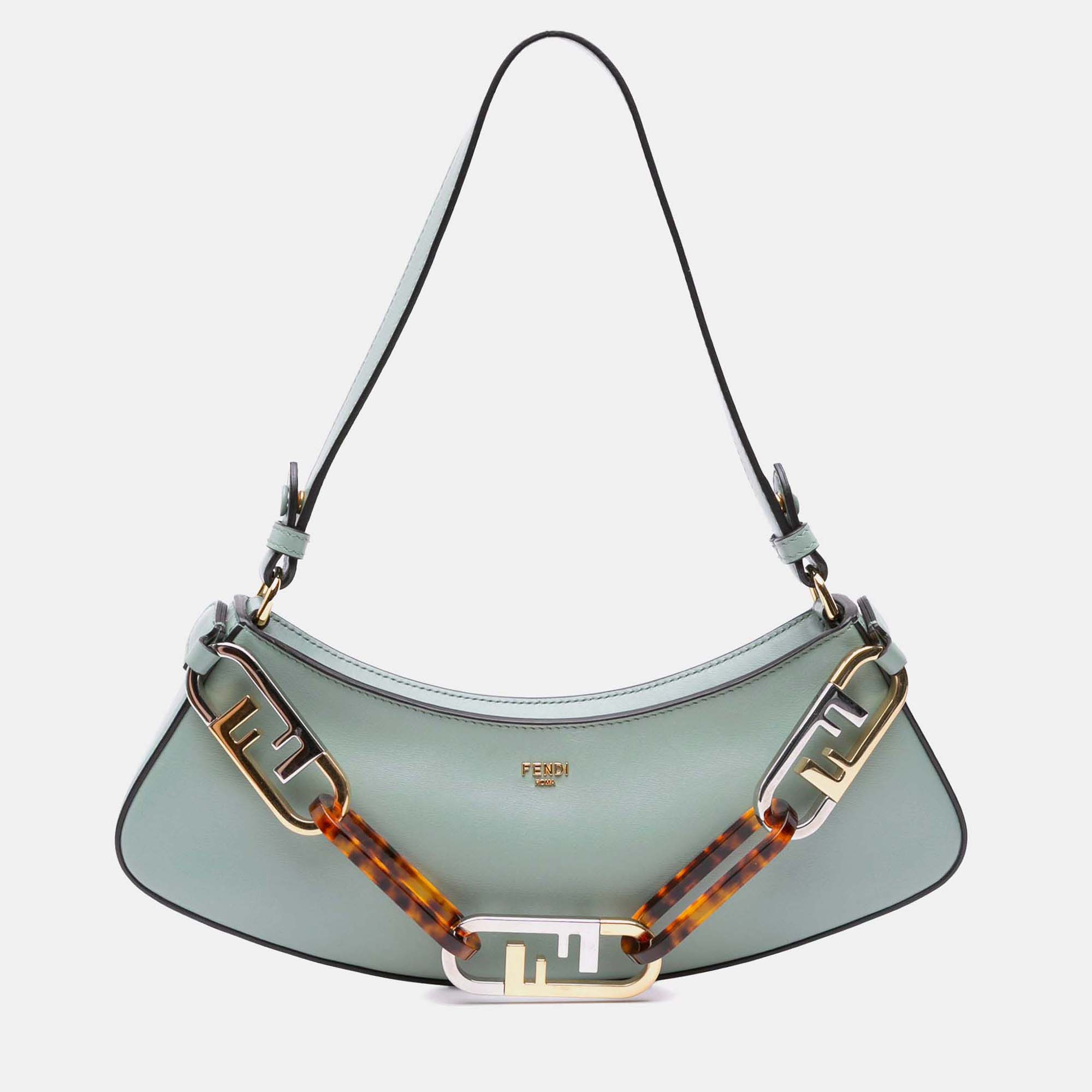 

Fendi Fendi O'Lock Swing Vitello Green Palmellato Menta Shoulder Bag