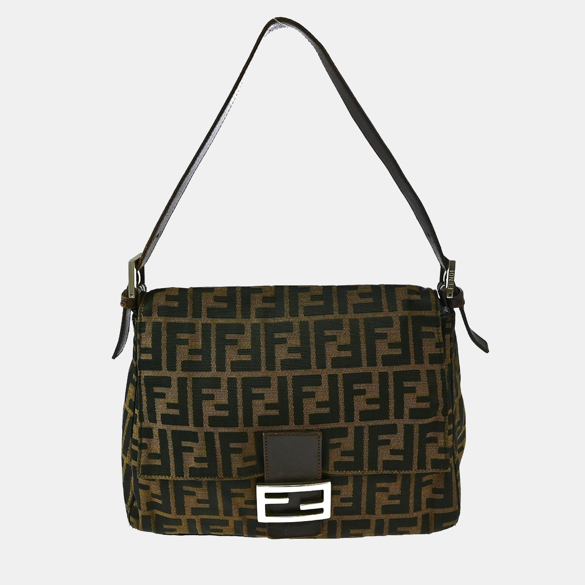 

Fendi Brown Canvas Zucca Mamma Baguette Handbag