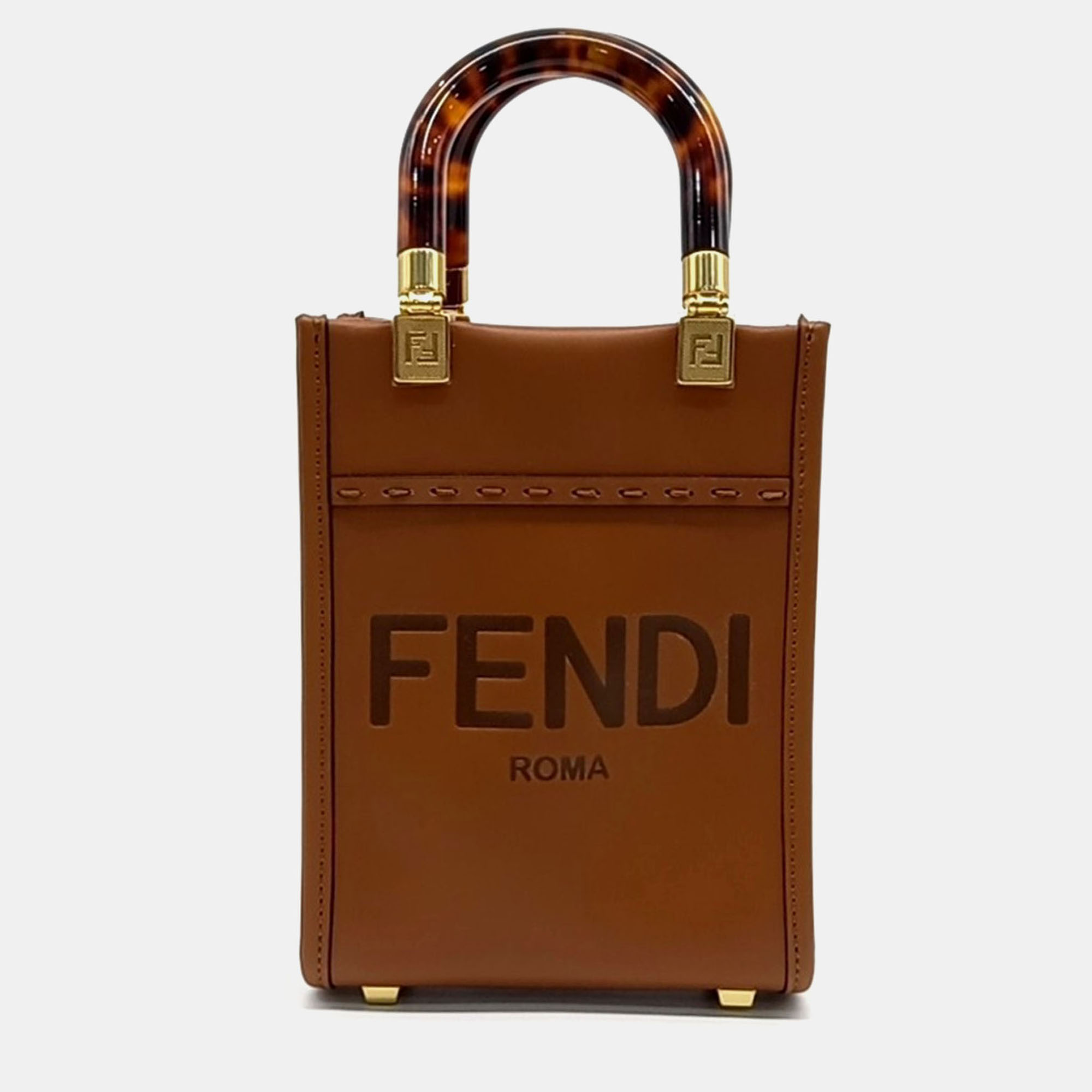 

Fendi Brown Leather Sunshine Mini Crossbody Bag