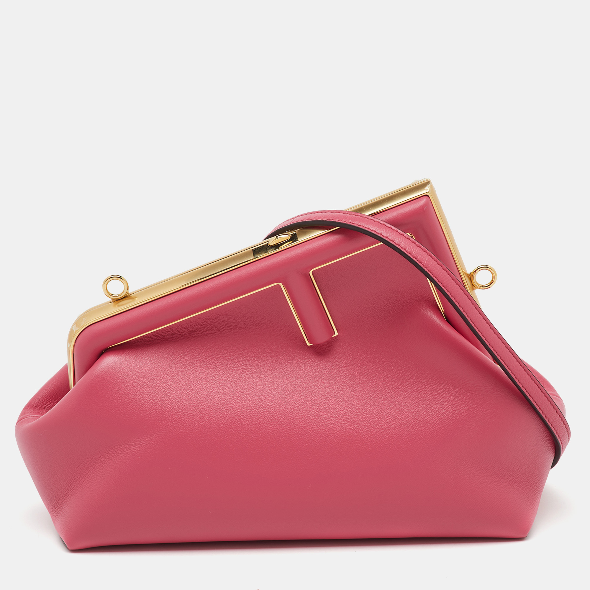 

Fendi Pink Leather Fendi First Small Shoulder Bag