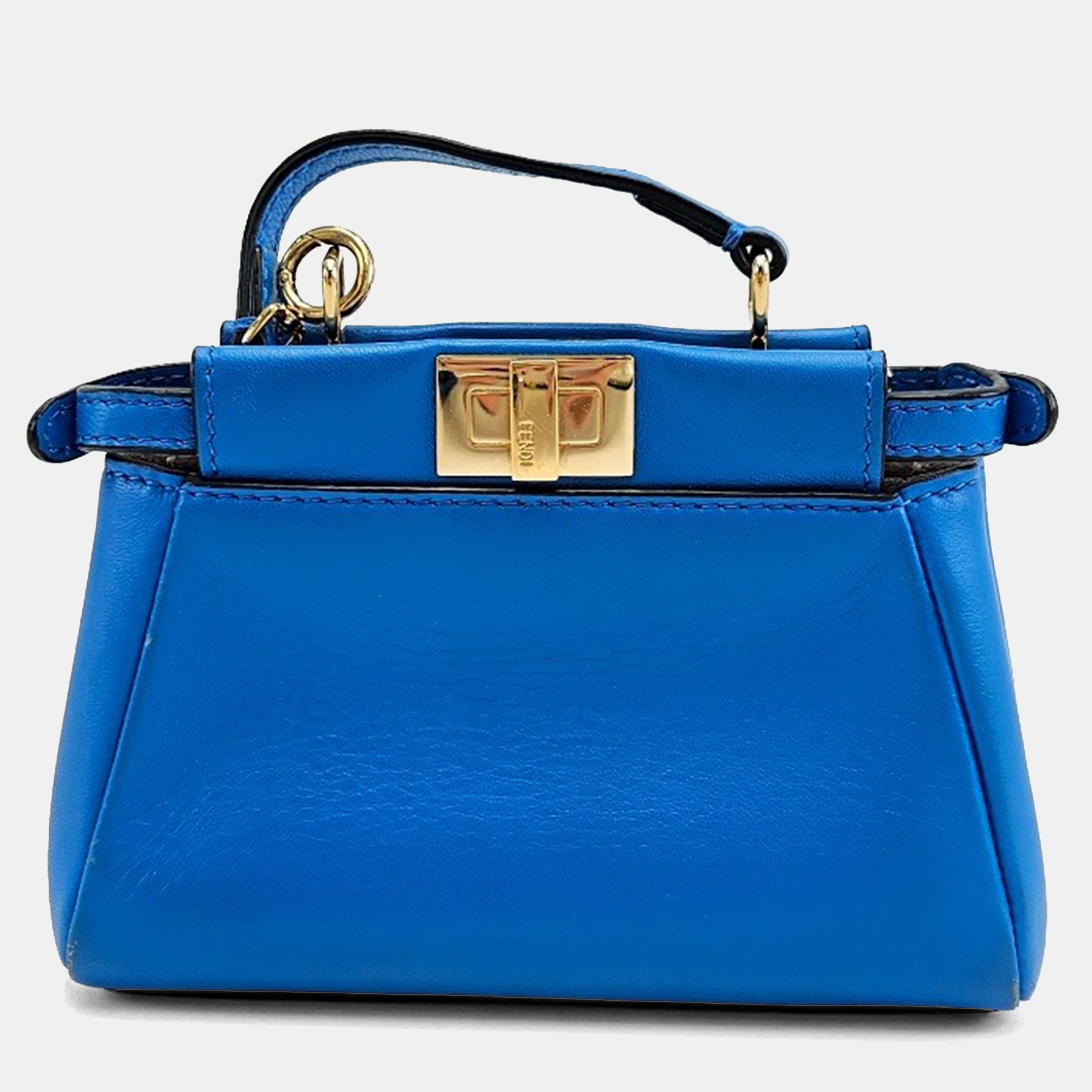 

Fendi Nappa Leather Micro Peekaboo Bag, Blue