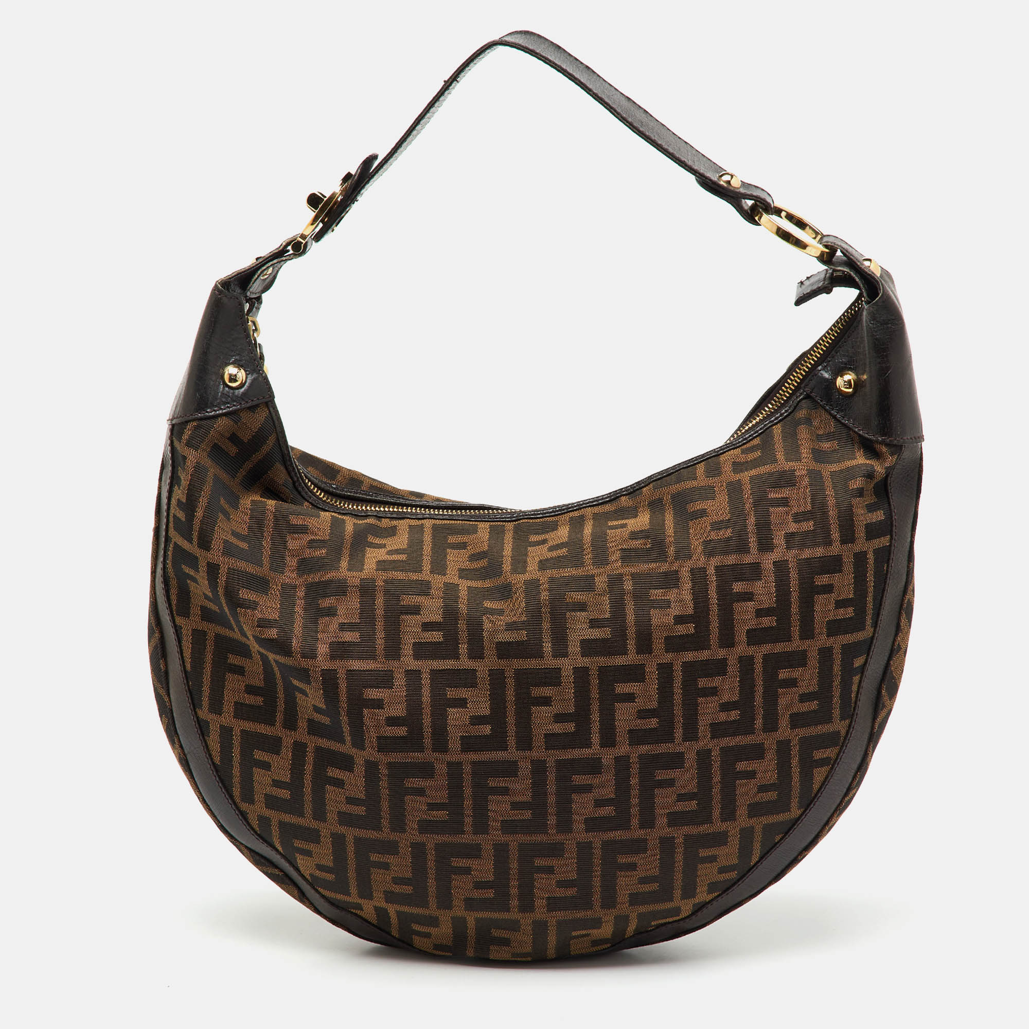

Fendi Tobacco Zucca Canvas and Leather Chef Hobo, Brown