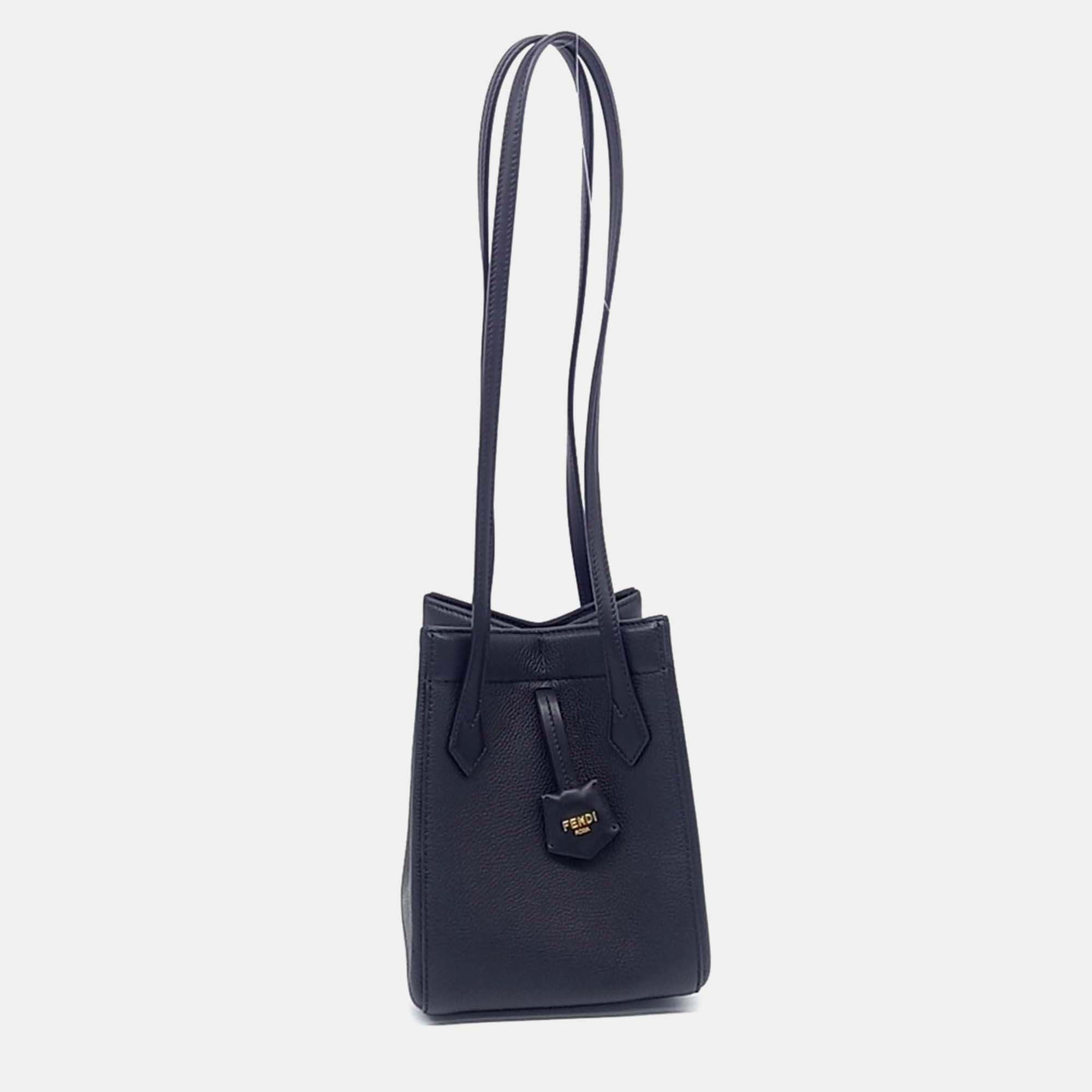 

Fendi Black Leather Origami Mini Bag
