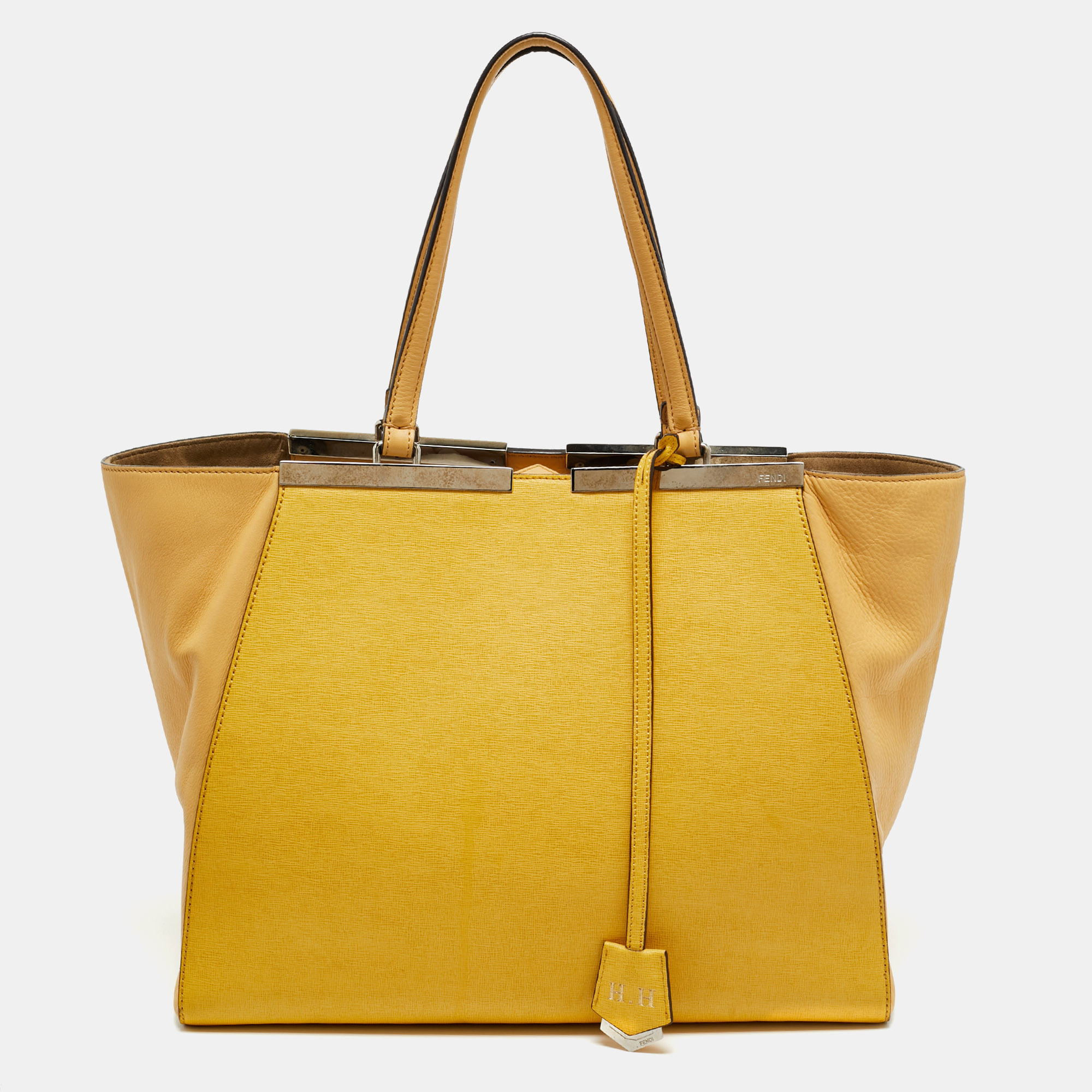 

Fendi Two Tone Yellow Leather  3Jours Tote