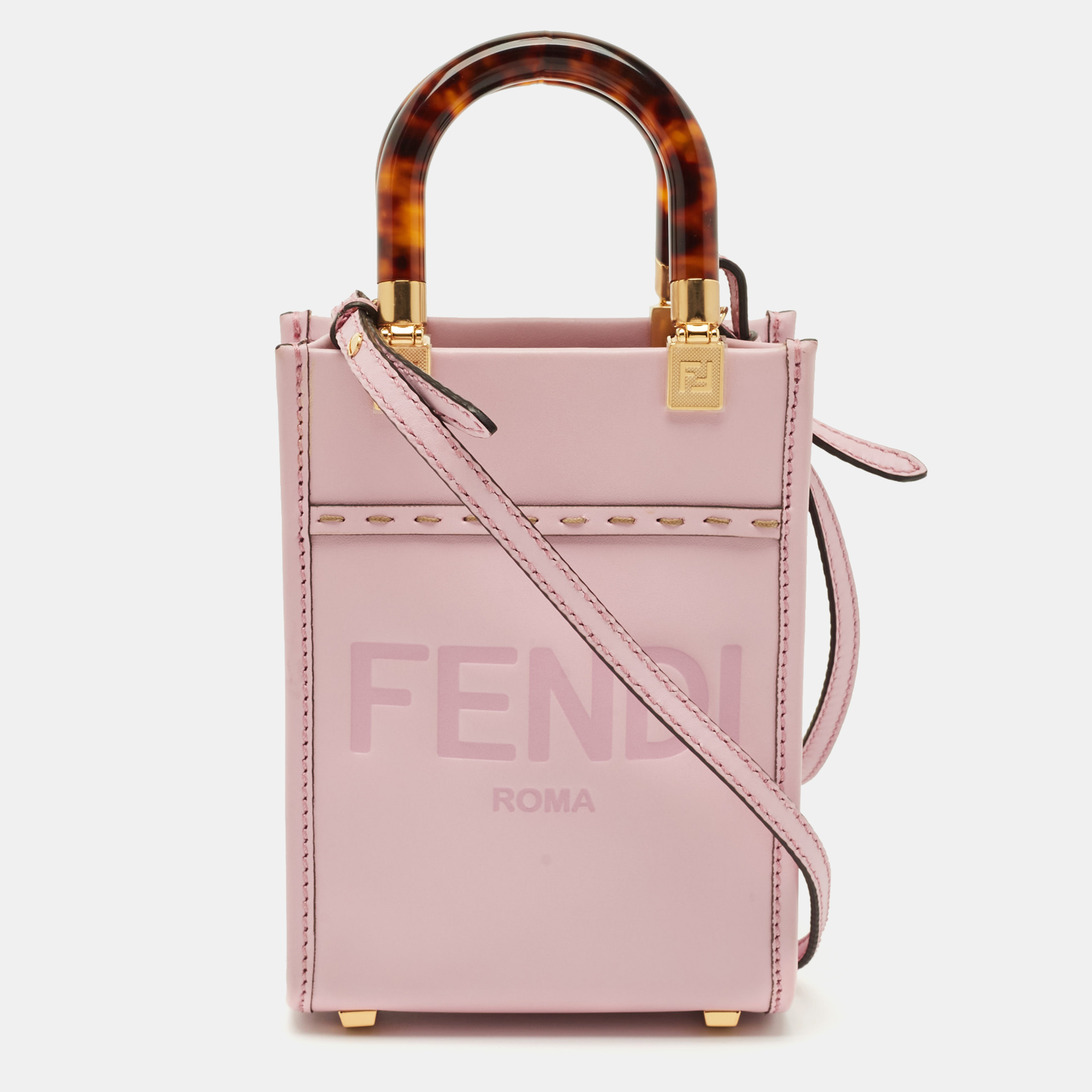 Pre-owned Fendi Light Purple Leather Mini Sunshine Crossbody Bag