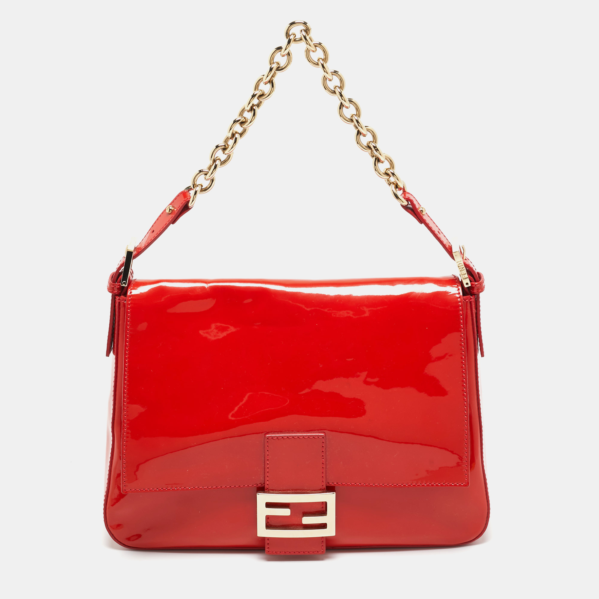 

Fendi Orange Patent Leather Mama Forever Shoulder Bag