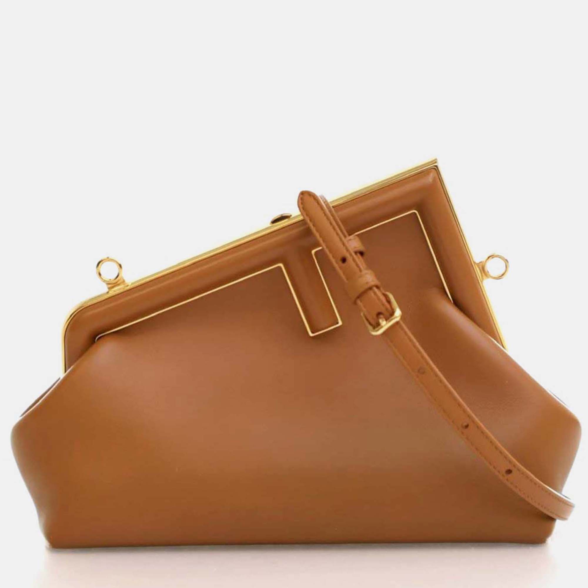 

Fendi First Small Brown Calfskin Shoulder Bag