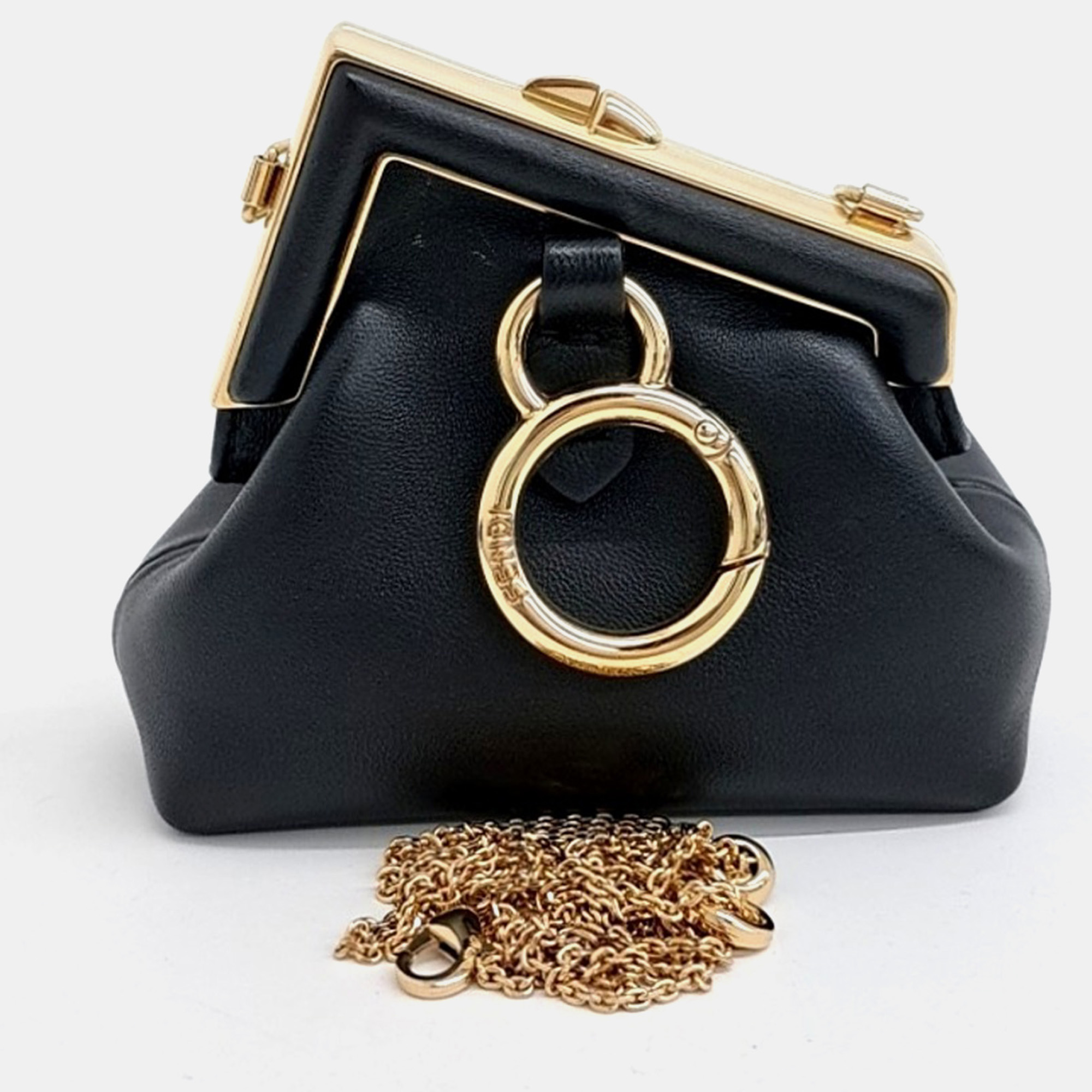 

Fendi Nano First Black Leather Crossbody Bag