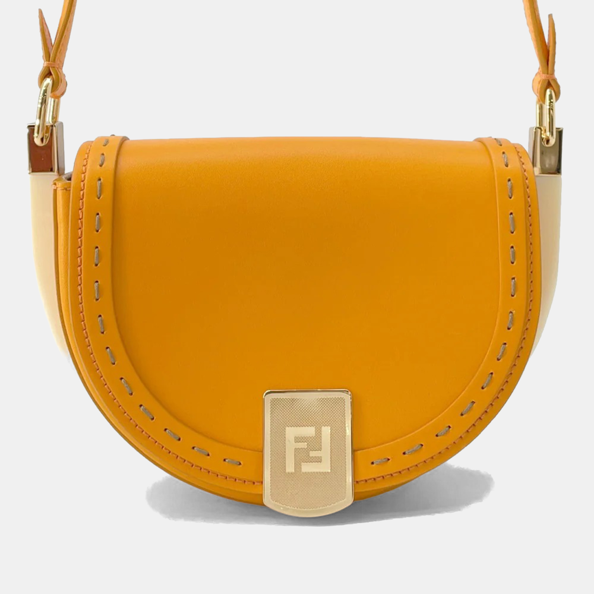 

Fendi Moonlight Orange Leather Shoulder Bag