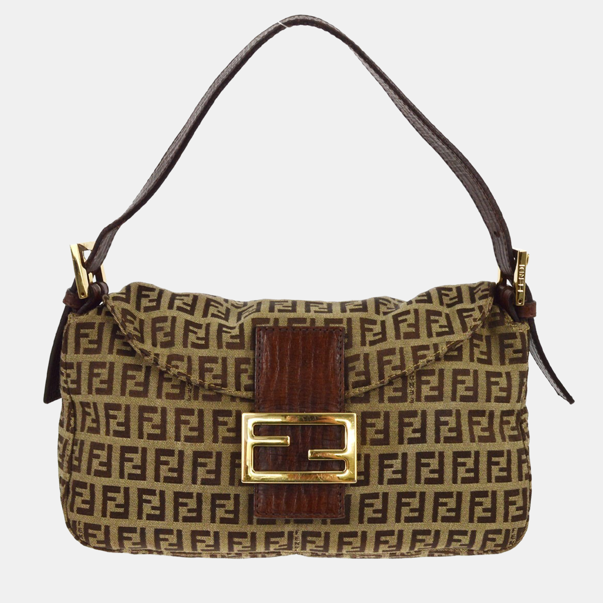 

Fendi Brown Zucchino Handbag, Beige