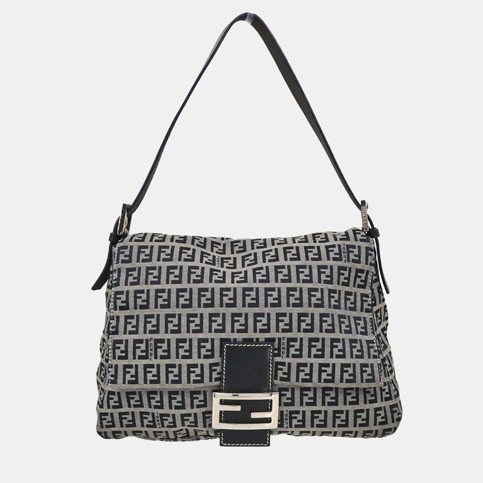 

Fendi Navy/Gray Zucchino Mamma Baguette Handbag, Grey