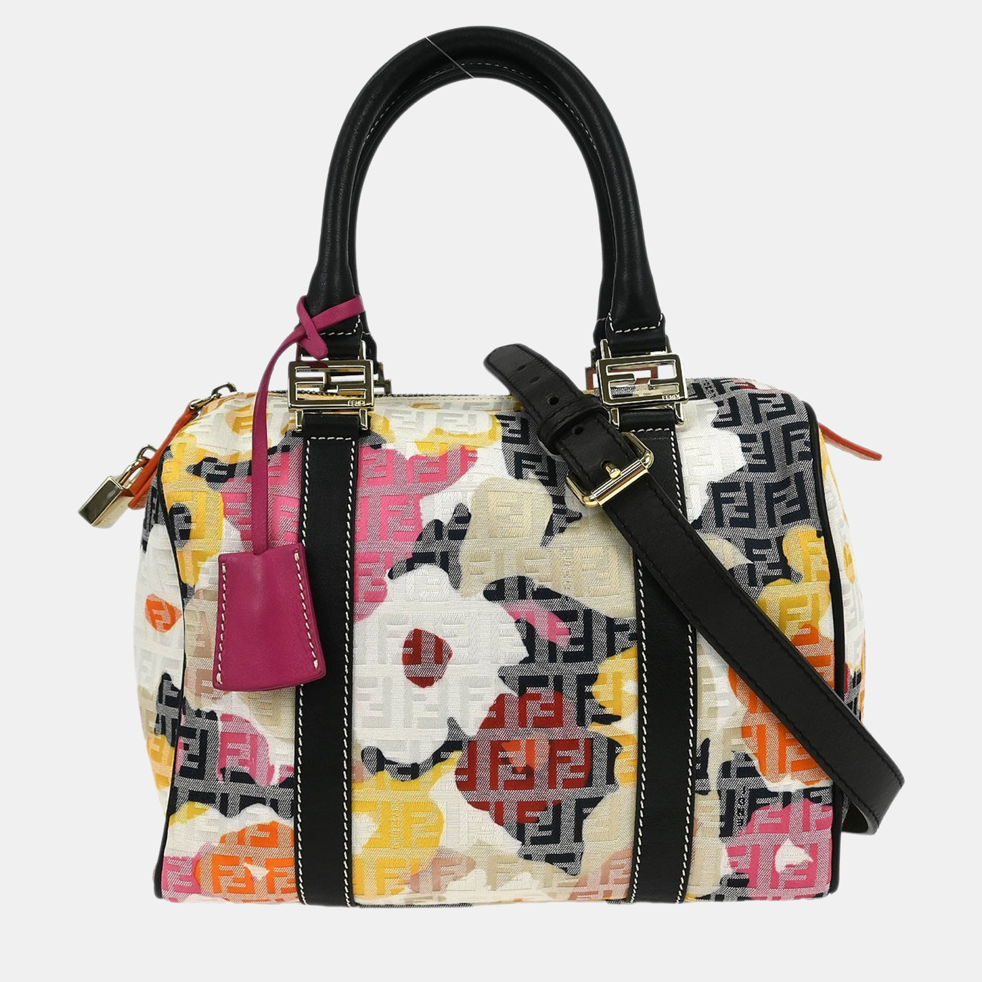 

Fendi Black Canvas Zucchino Floral Forever Handbag