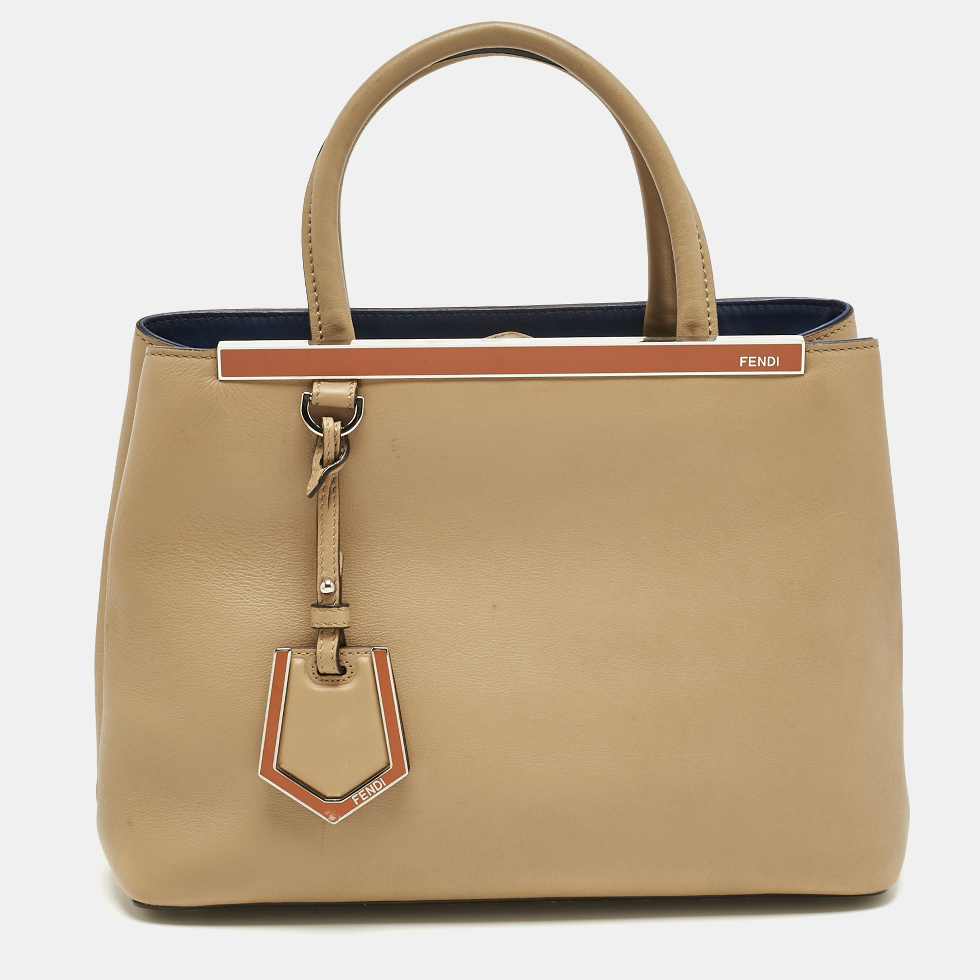 

Fendi Beige Leather  2Jours Tote
