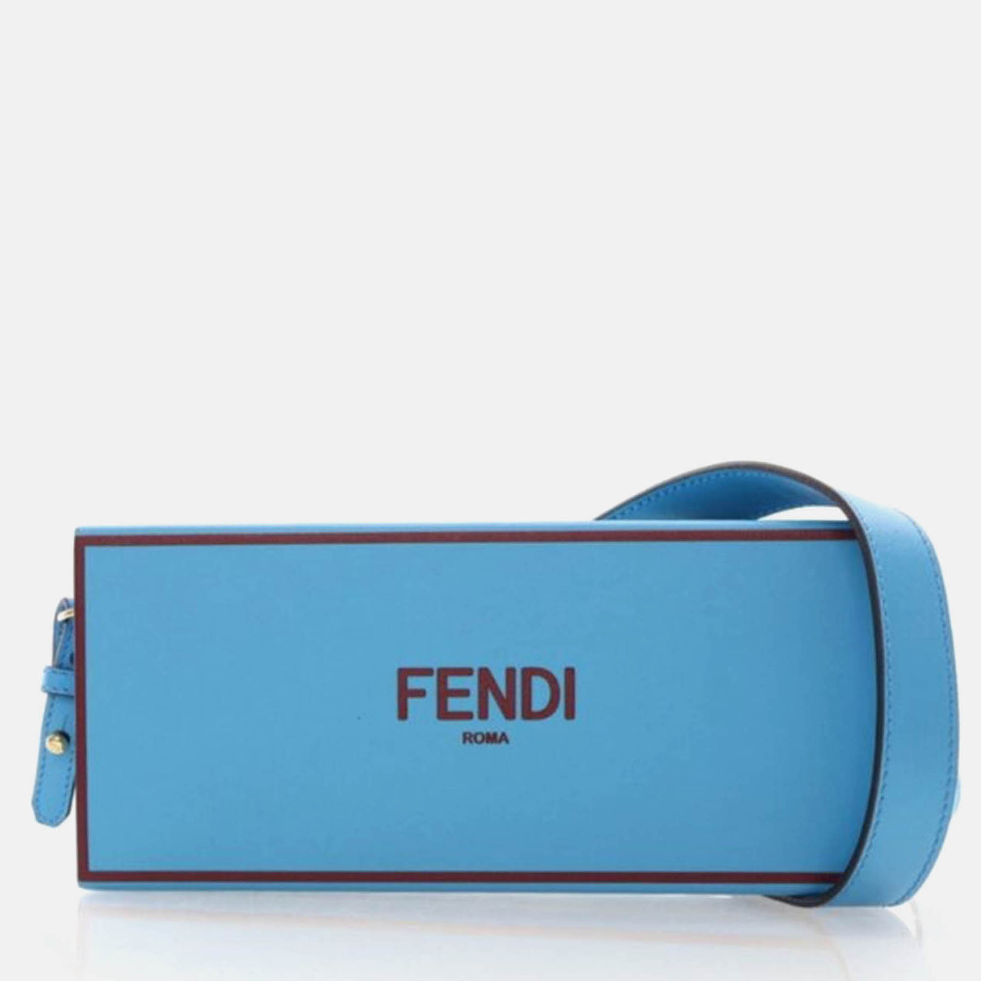

Fendi Leather Horizontal Box Bag, Blue