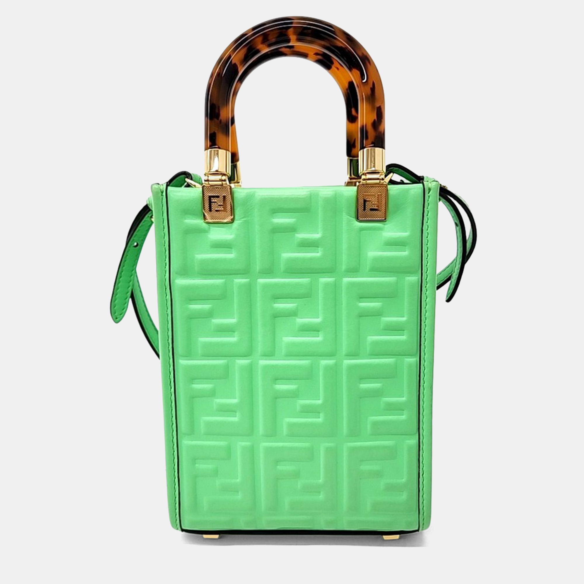 

Fendi Green Leather Sunshine Mini Crossbody Bag