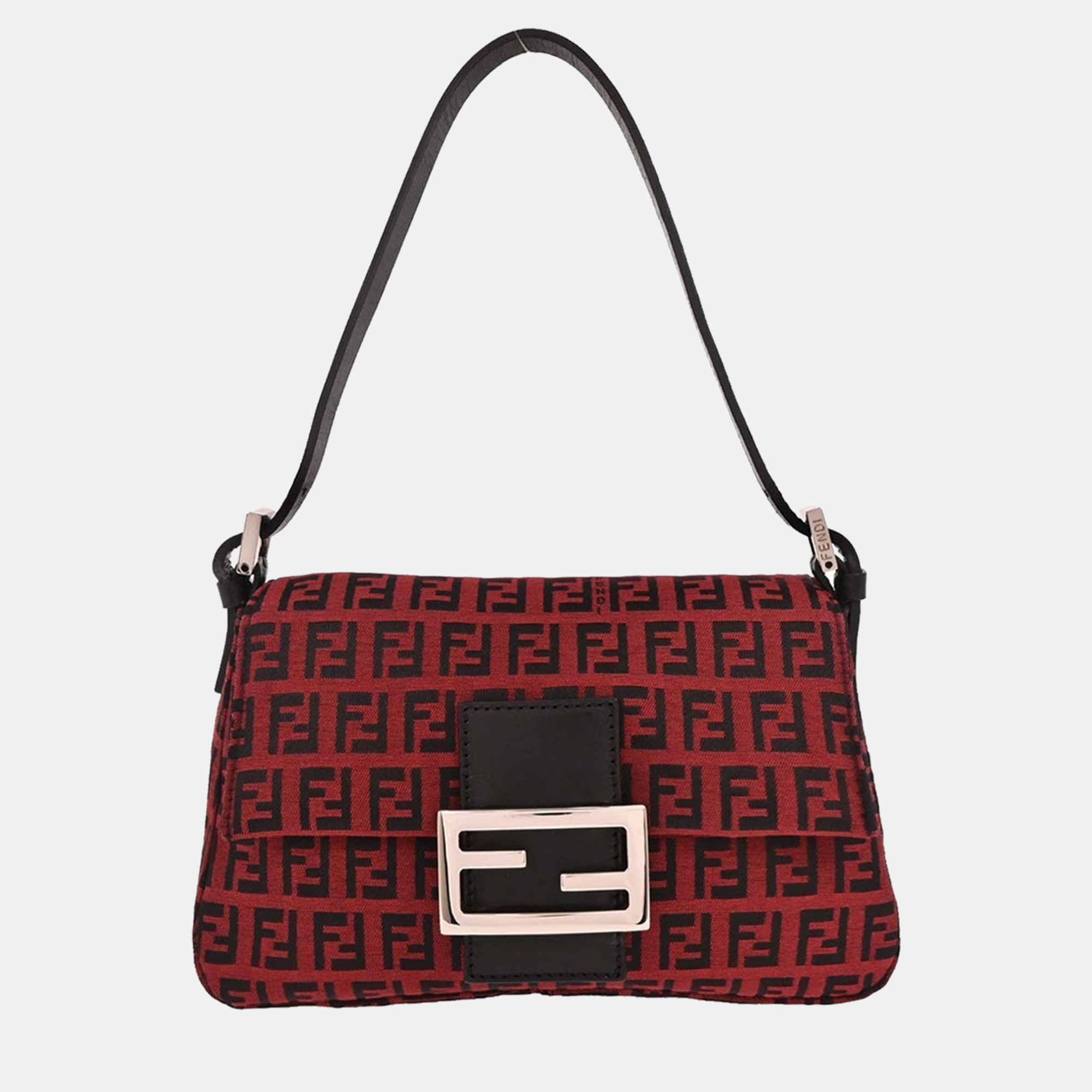 

Fendi Red Zucchino Handbag, Black