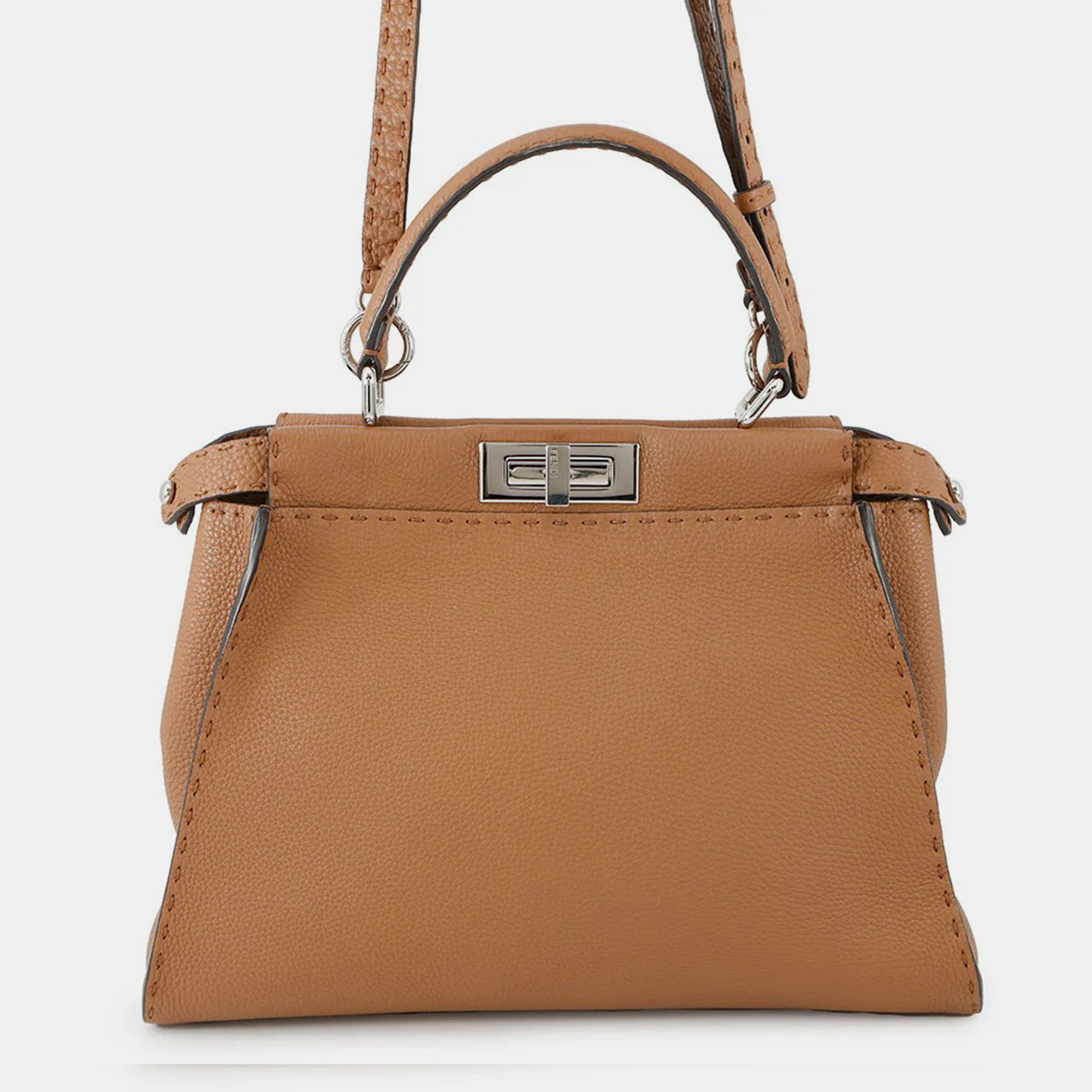 

Fendi Selleria Peekaboo Brown Leather Size Regular