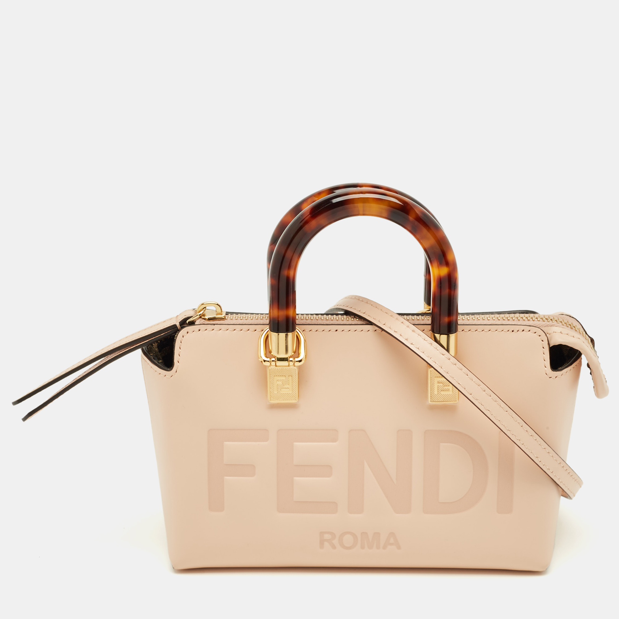 

Fendi Peach Leather Mini By The Way Bag, Orange