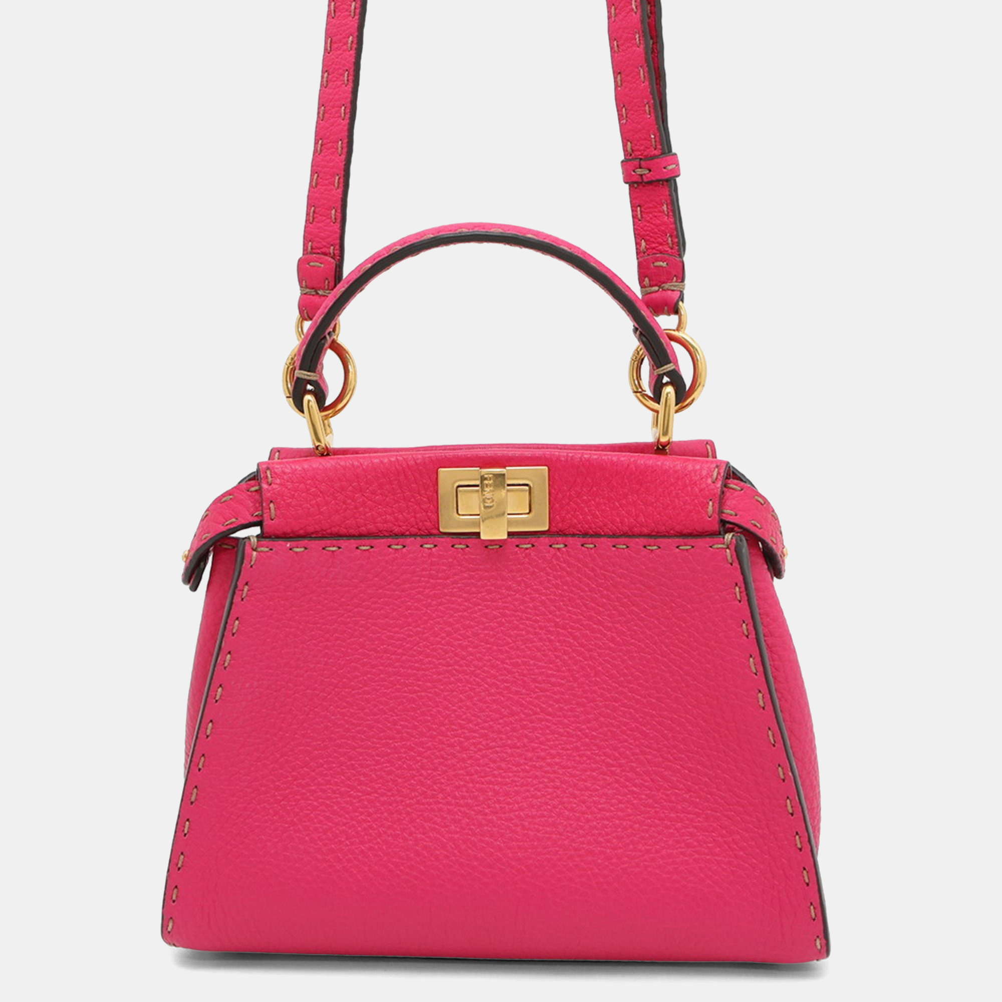 

Fendi Selleria Peekaboo Mini Leather Shoulder Bag, Pink