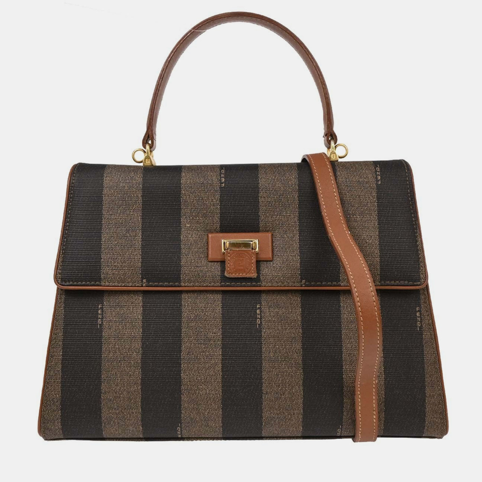 

Fendi Black PVC Pequin 2way Handbag