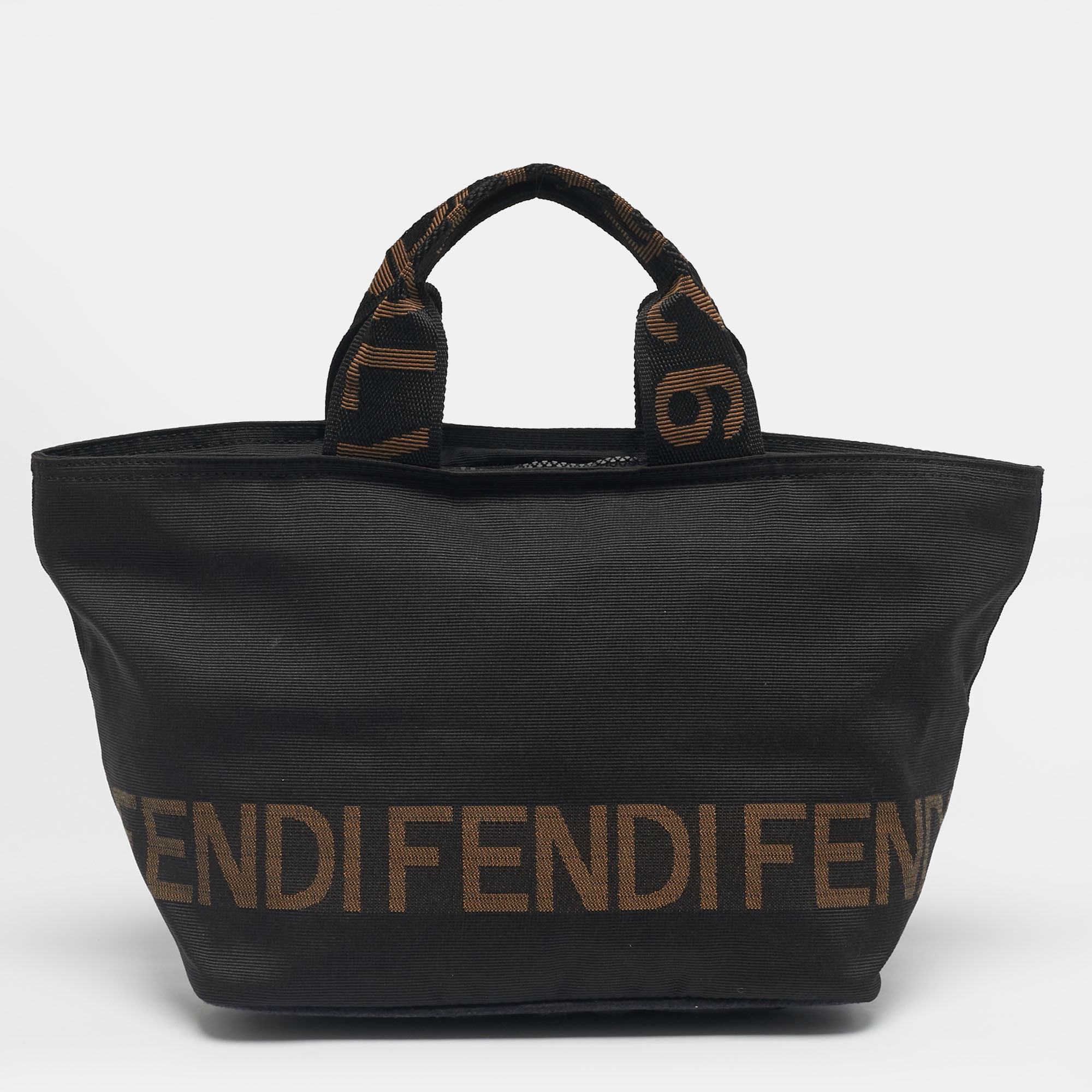 

Fendi Black/Brown Canvas Logo Tote