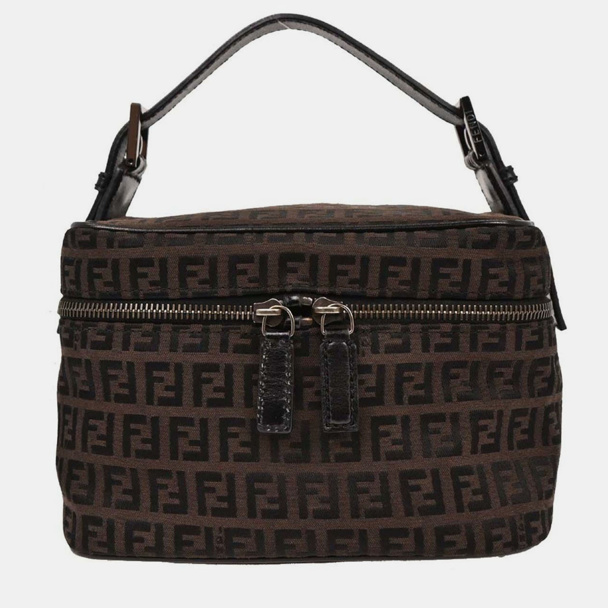

Fendi Brown Zucchino Handbag, Black
