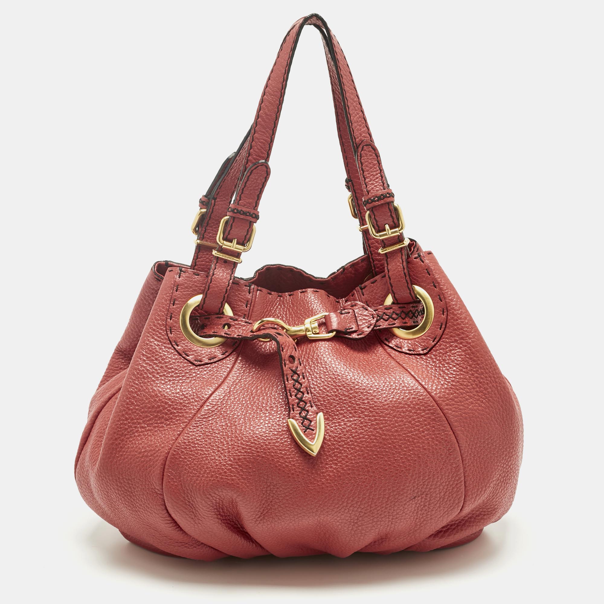 

Fendi Red Selleria Leather Pomodorino Bag