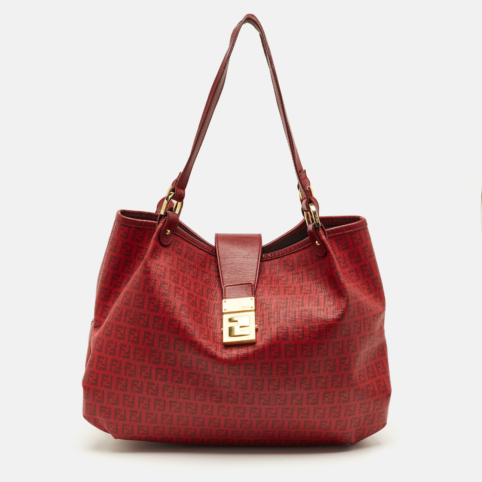 

Fendi Red Zucchino Spalmati Chiusura Tote