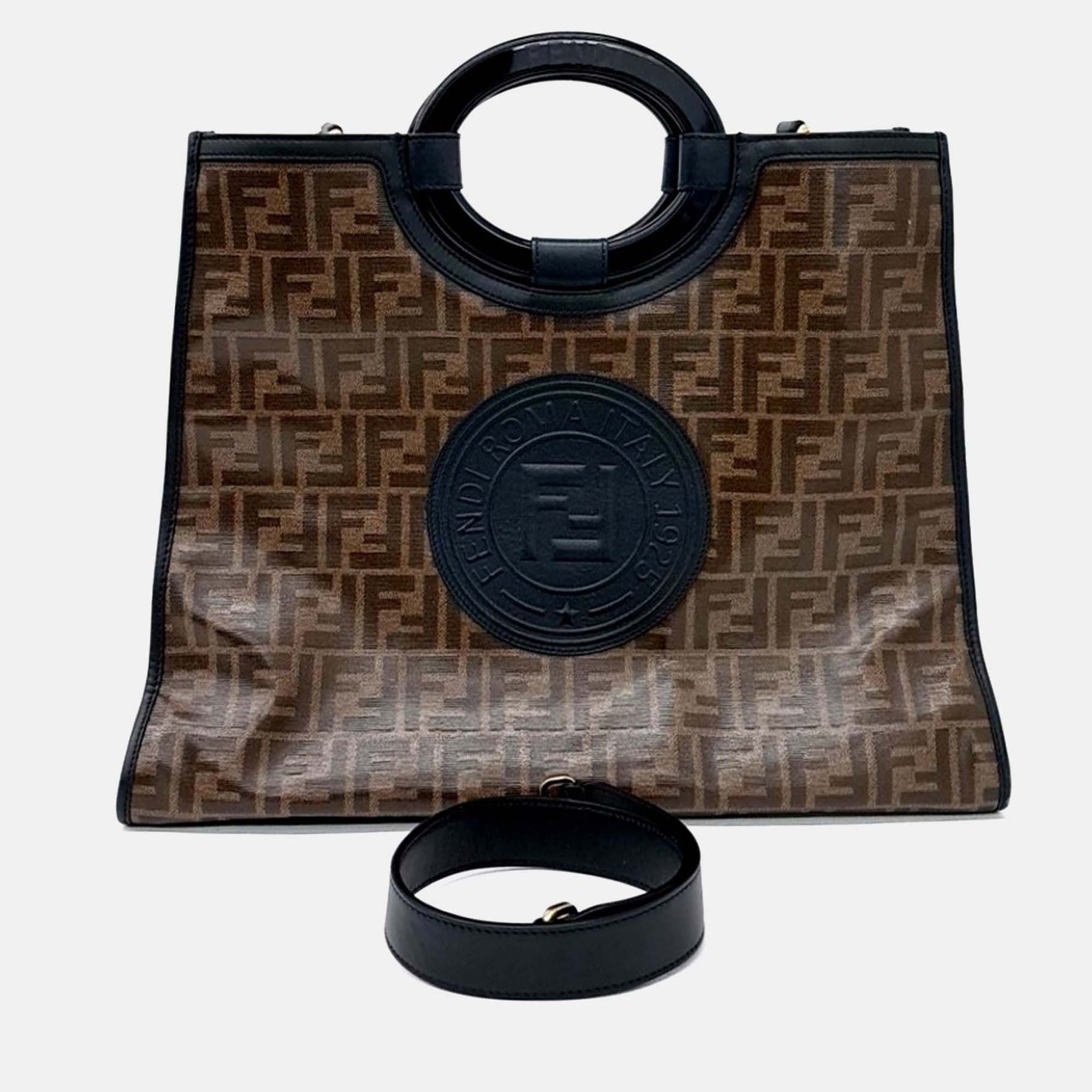 

Fendi Brown Coated Canvas Runaway Bag Medium