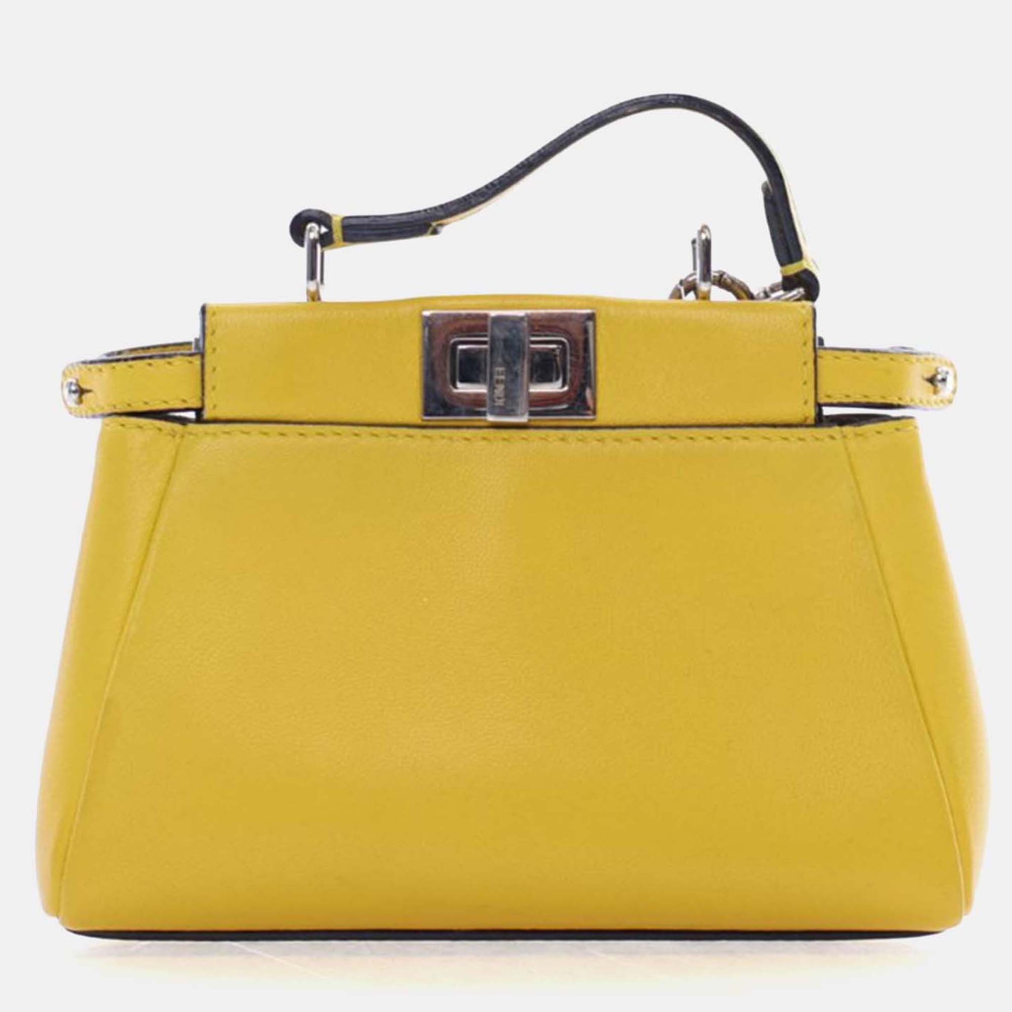 

Fendi Micro Calfskin Peekaboo, Yellow