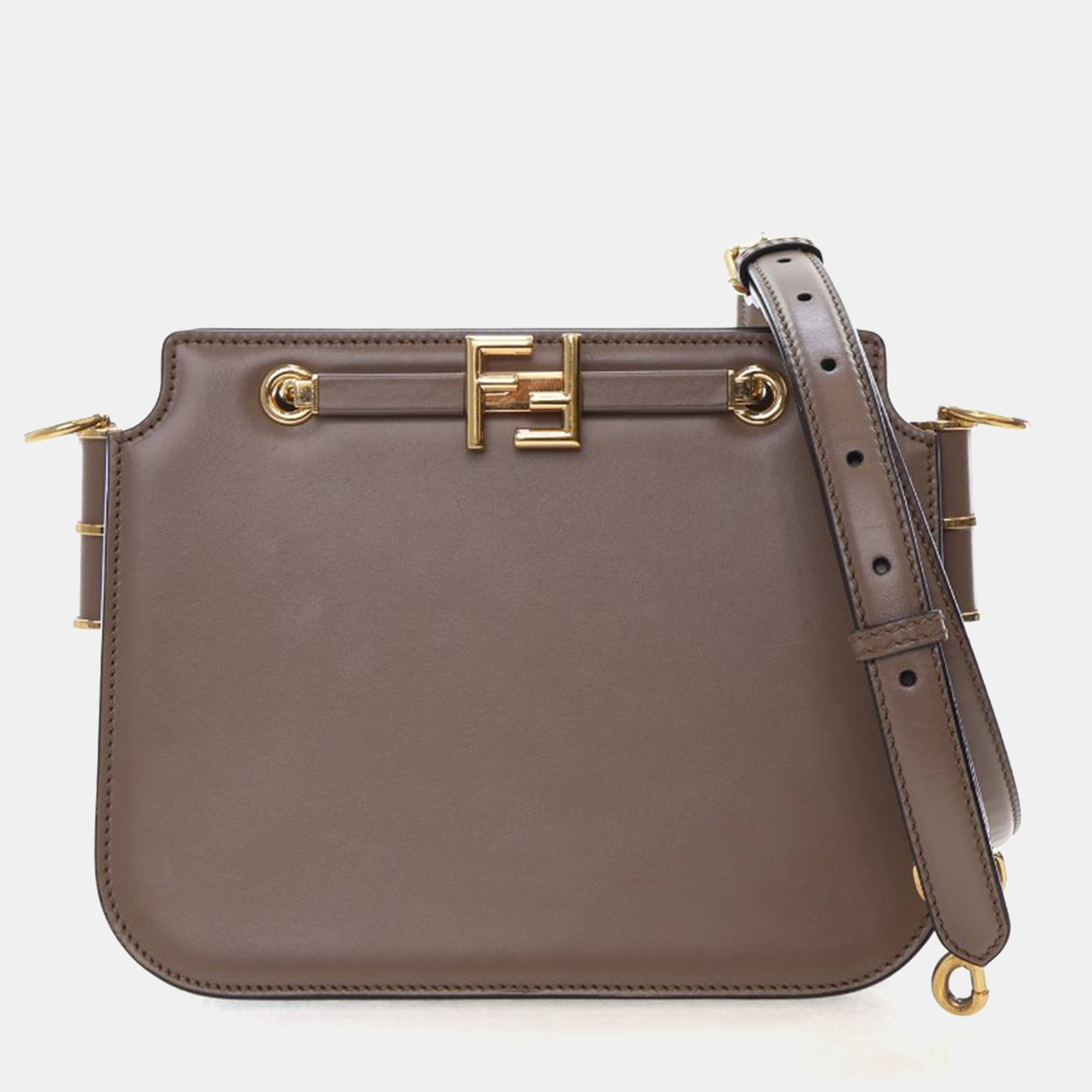 

Fendi Vitello King Luxor Touch Shoulder Bag, Grey