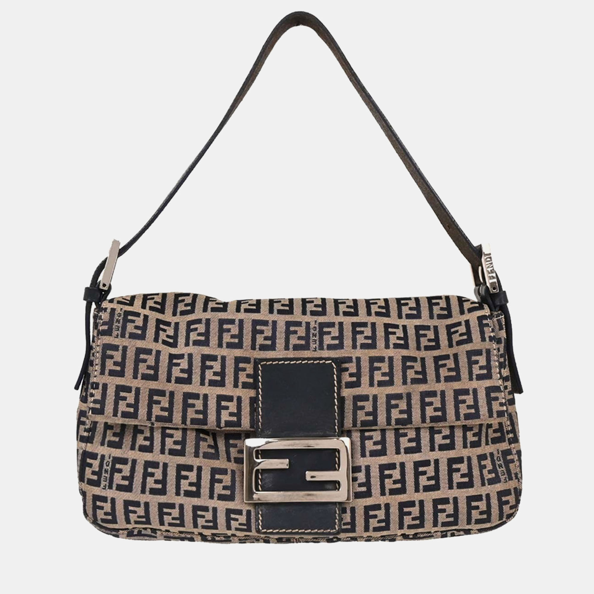 

Fendi Gray Zucchino Baguette Handbag, Grey