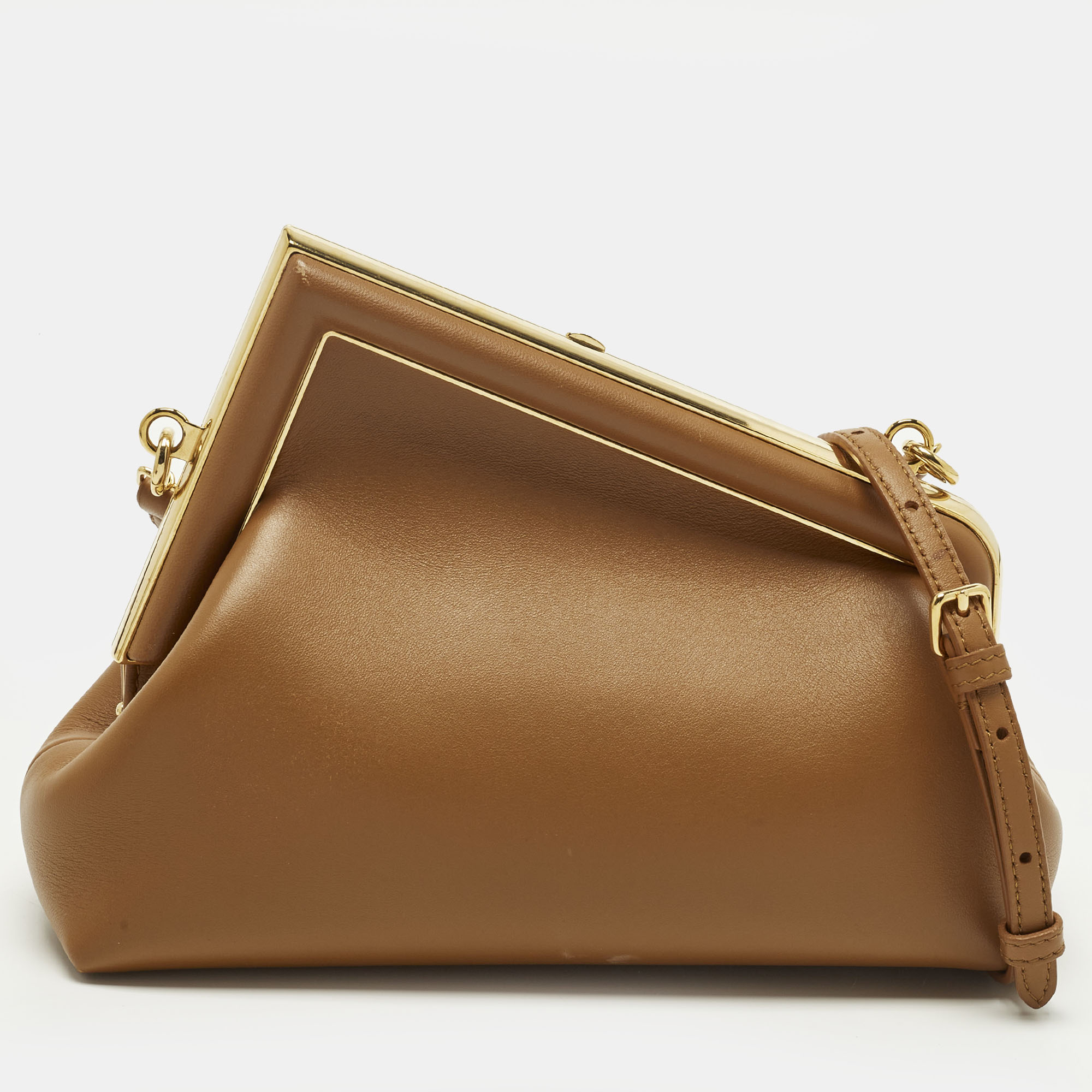 Click to view more detailed imagery on our partner's website Pre-owned Fendi First Small Leather Clutch Bag In Brown