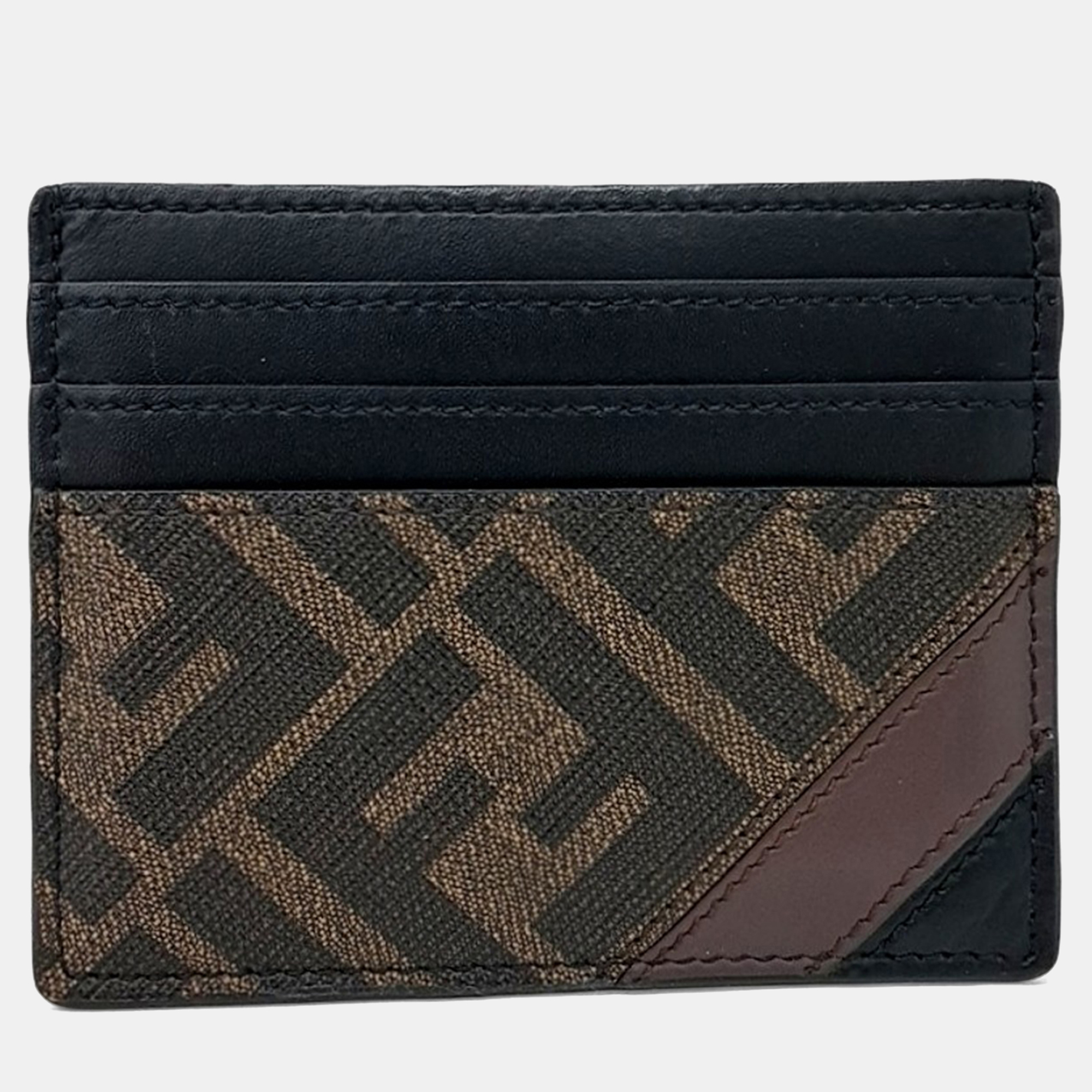 

Fendi Black PVC card wallet