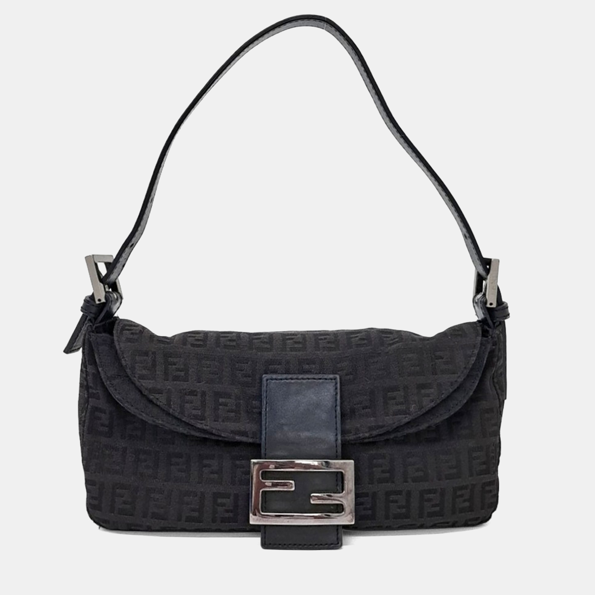 

Fendi Black Fabric Zucca Mini Mamma Bag