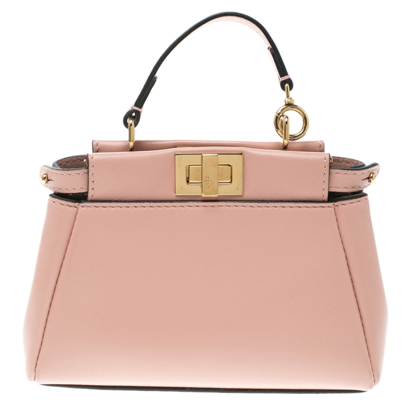 Fendi Peekaboo Bag Leather Micro Pink 2136621