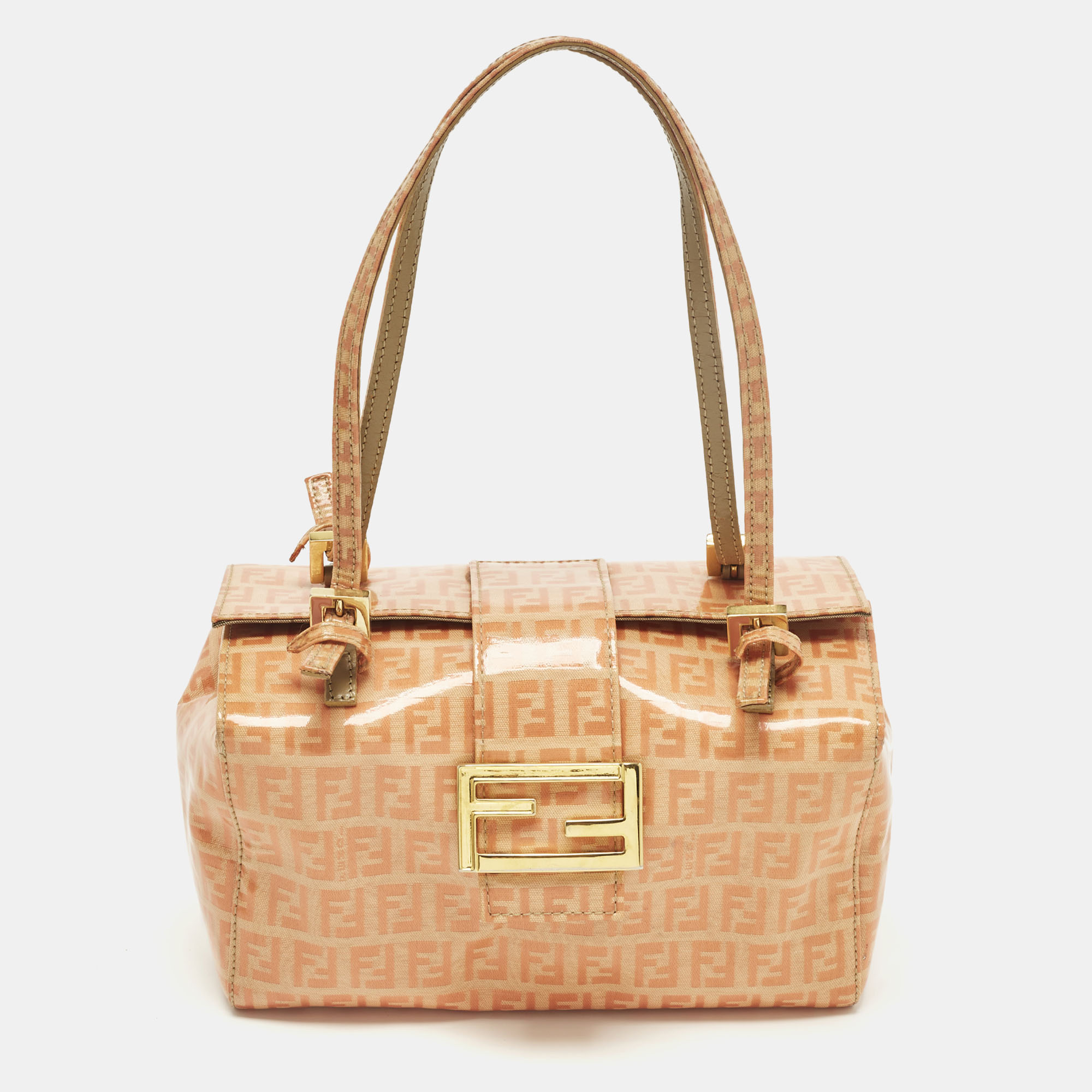 

Fendi Orange Zucchino Coated Fabric Mamma Baguette Bag