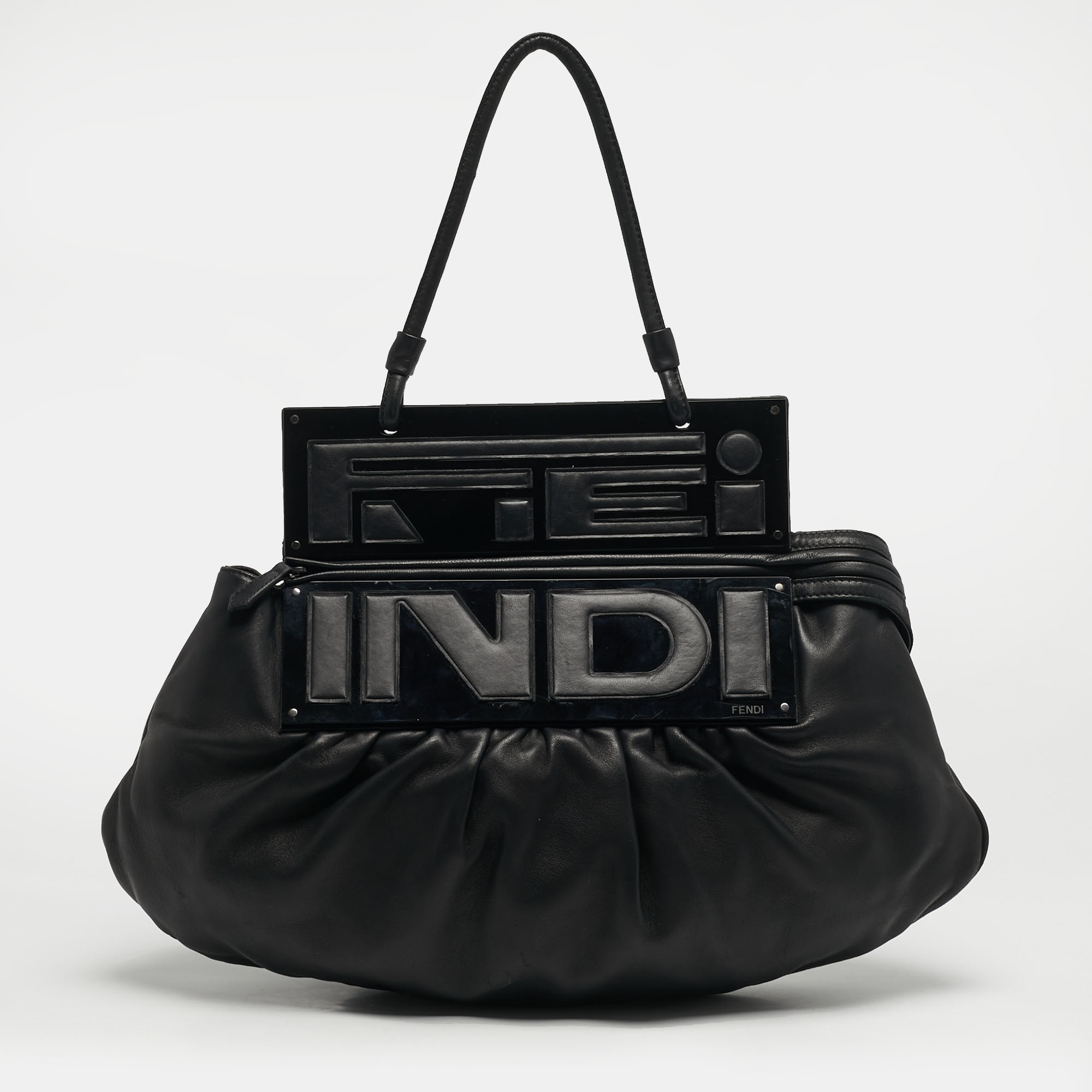 

Fendi To You Black Leather Convertible Clutch Bag
